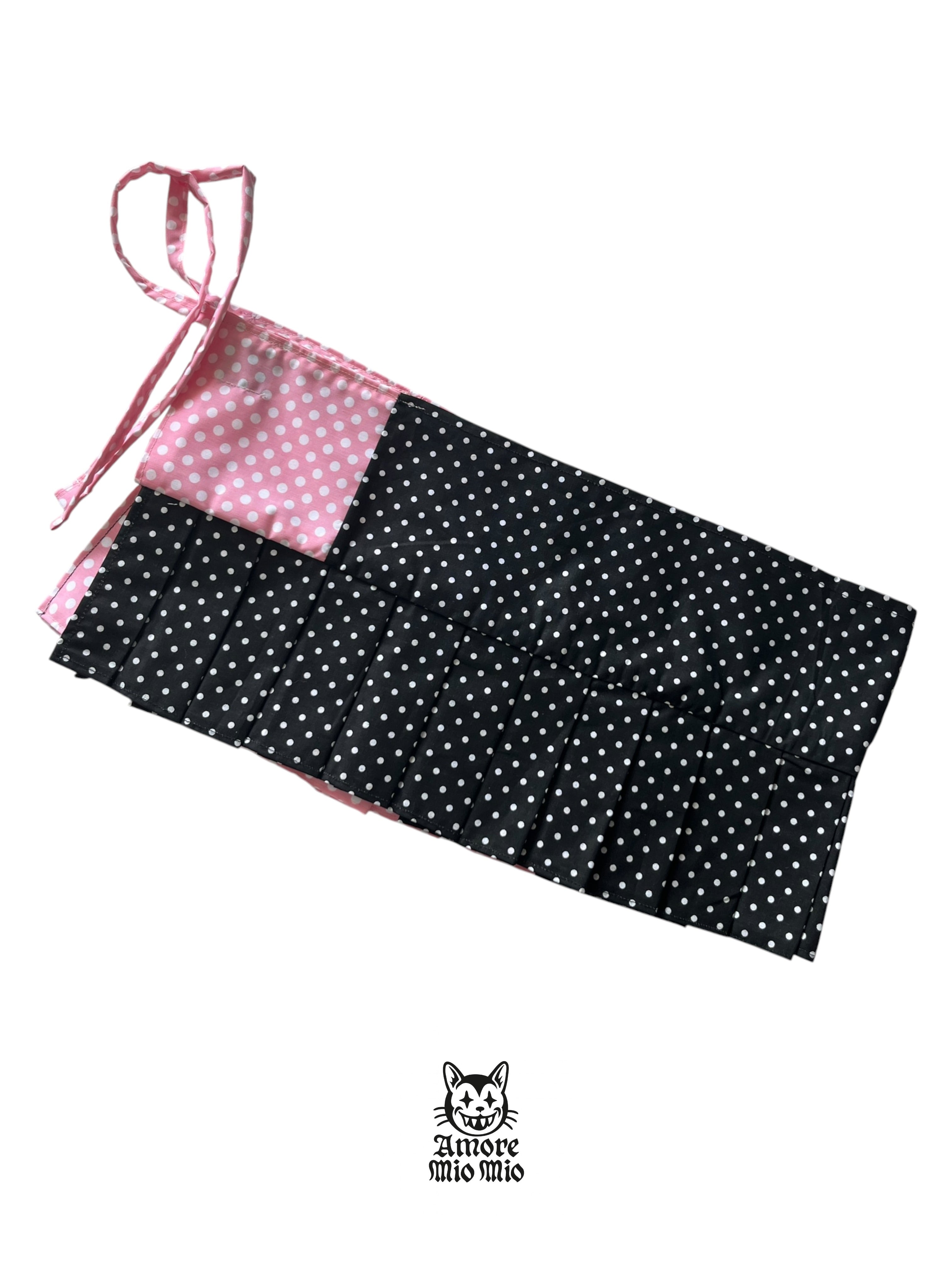 polka dot mini skirt with buttons