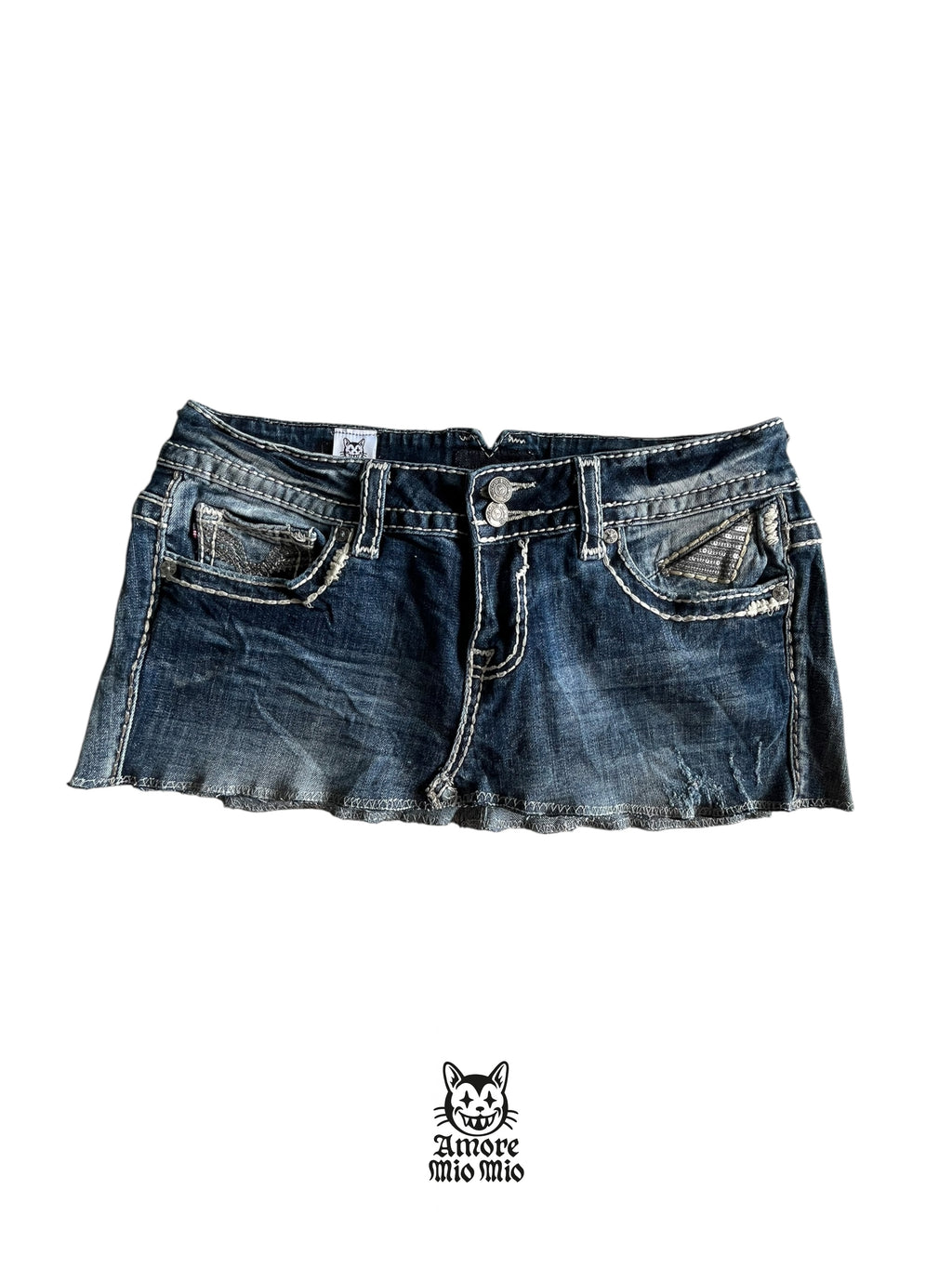 M Low-rise embroidered mini skirt
