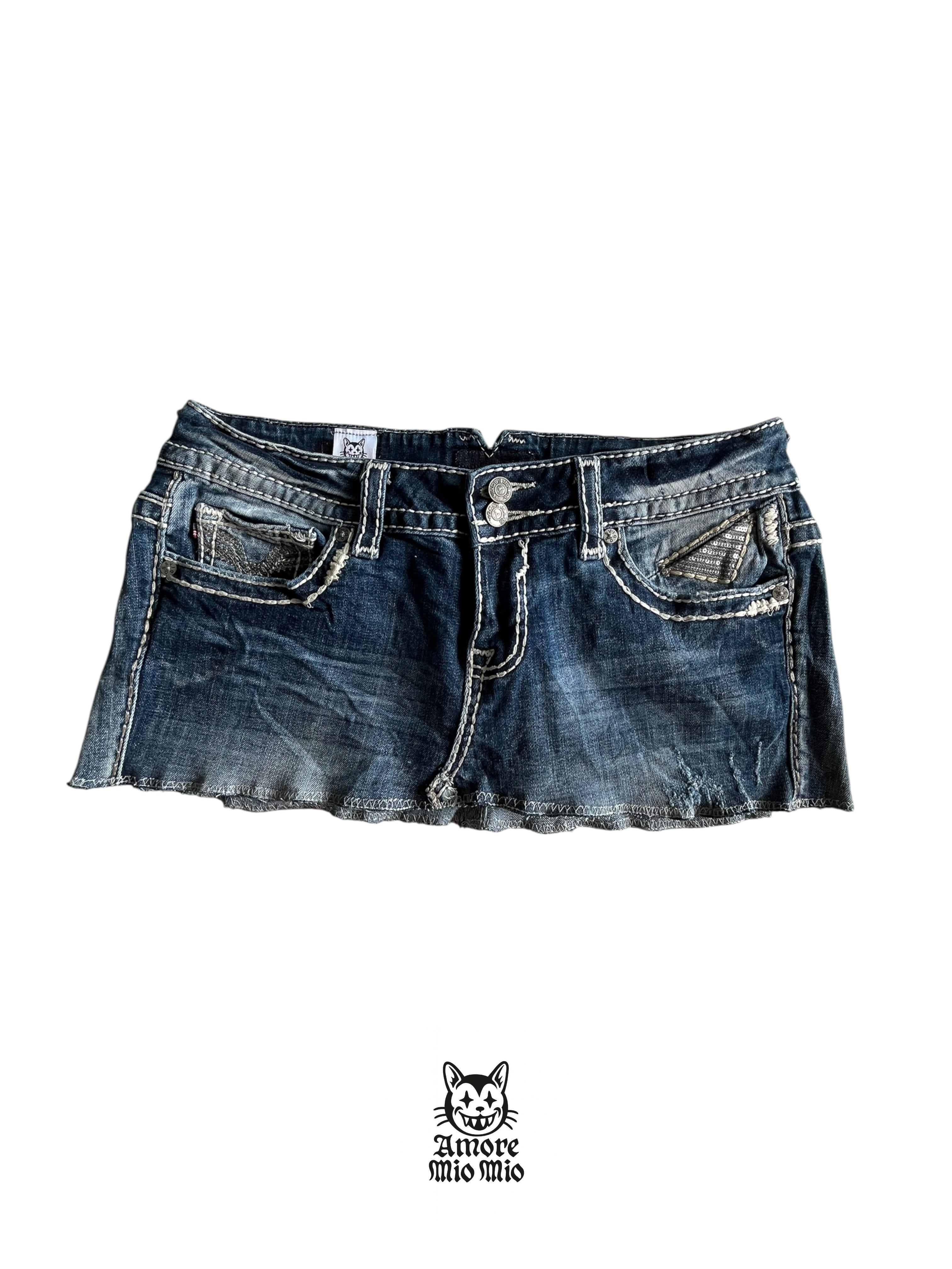 M Low-rise embroidered mini skirt