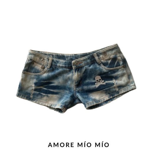 Vintage Low-Rise Denim Mini Shorts