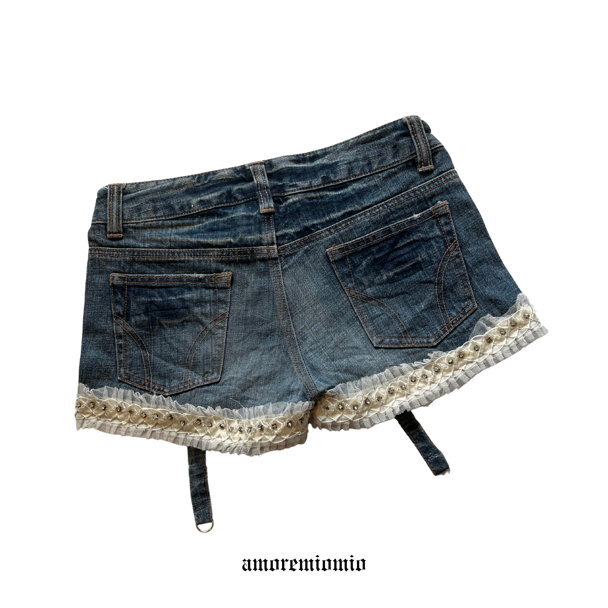 Mini Shorts with Lace & Garter Straps