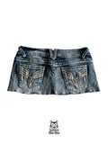 M Low-rise embroidered mini skirt