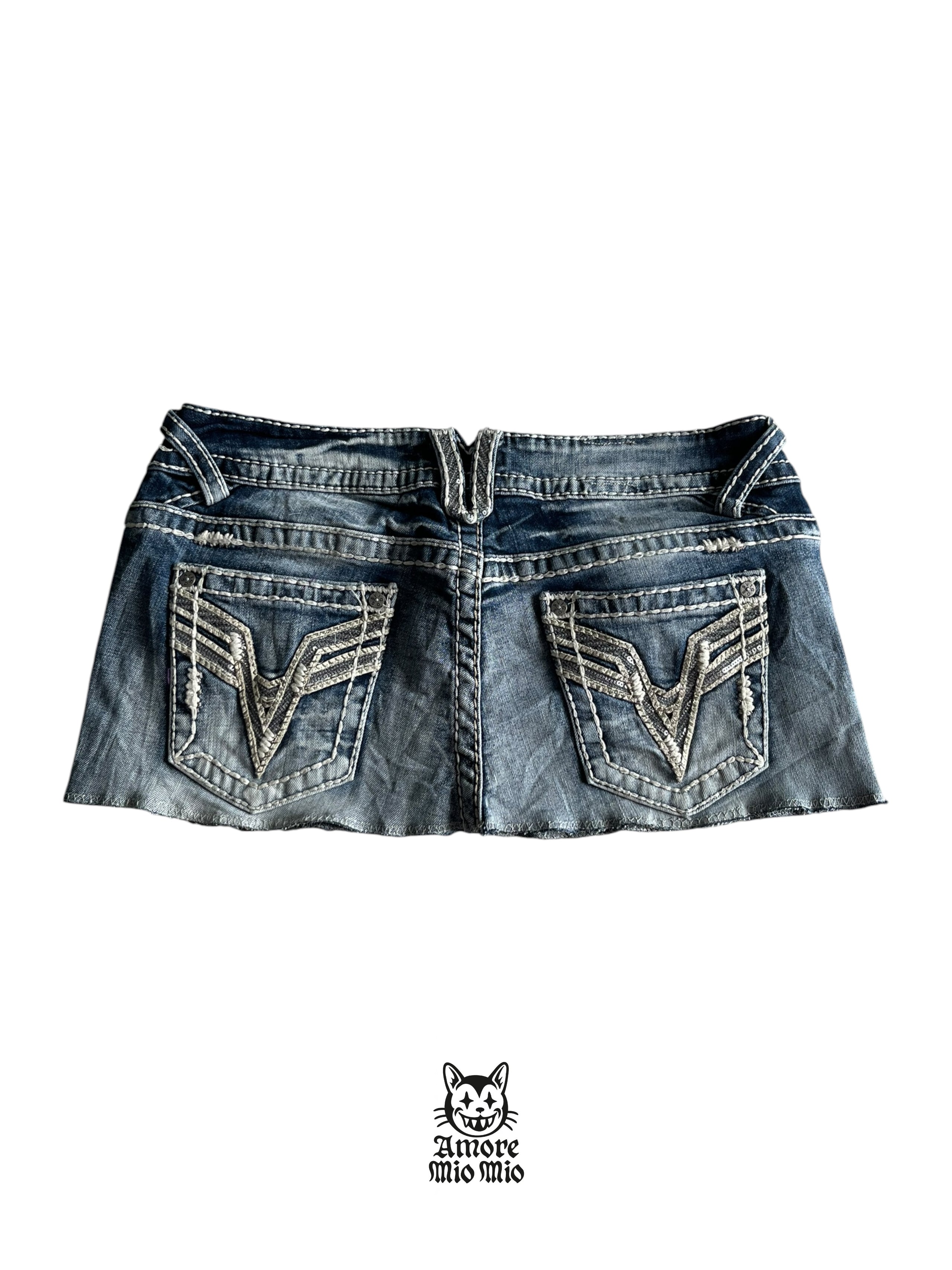 M Low-rise embroidered mini skirt