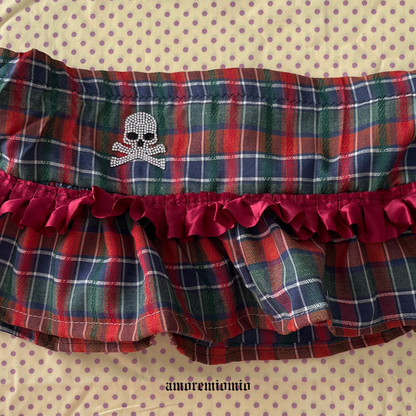 Plaid Mini Skirt with Ruffle Detail
