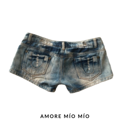 Vintage Low-Rise Denim Mini Shorts