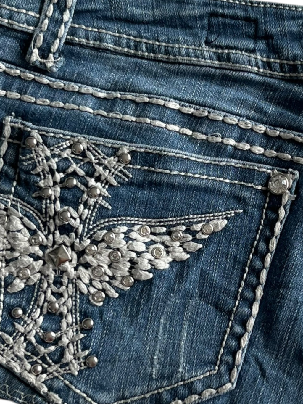 M Low-rise embroidered mini skirt