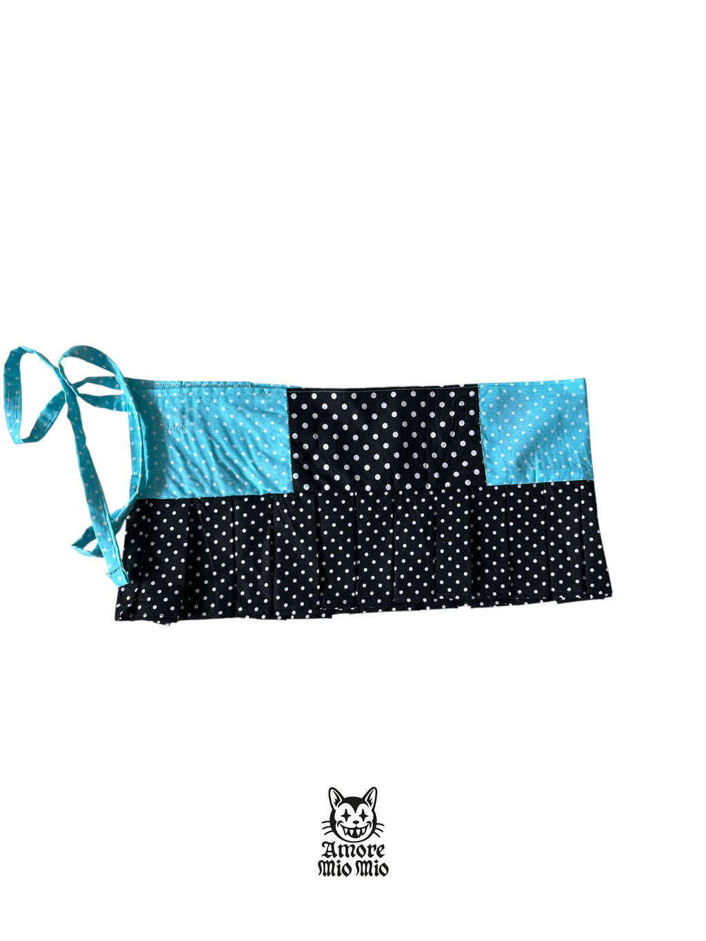 polka dot mini skirt with large button