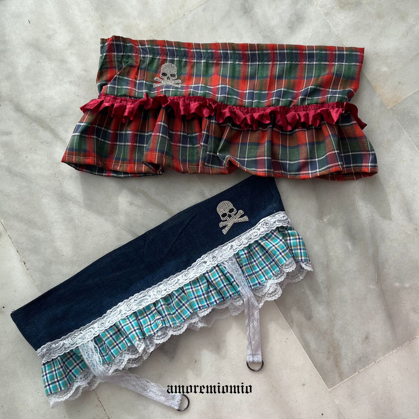 Plaid Mini Skirt with Ruffle Detail