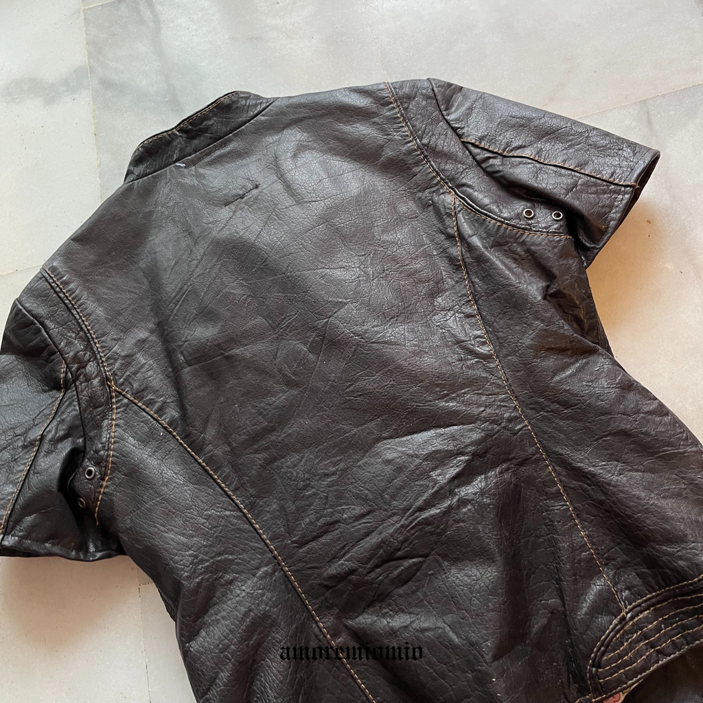Short Sleeve Leather Jacket