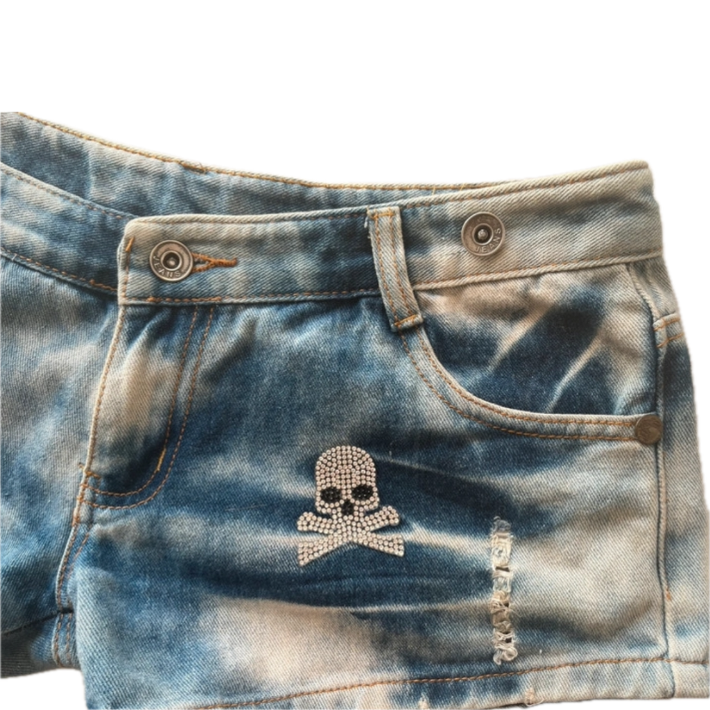 Vintage Low-Rise Denim Mini Shorts
