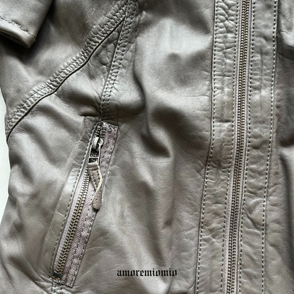 Short Sleeve Faux Leather Jacket