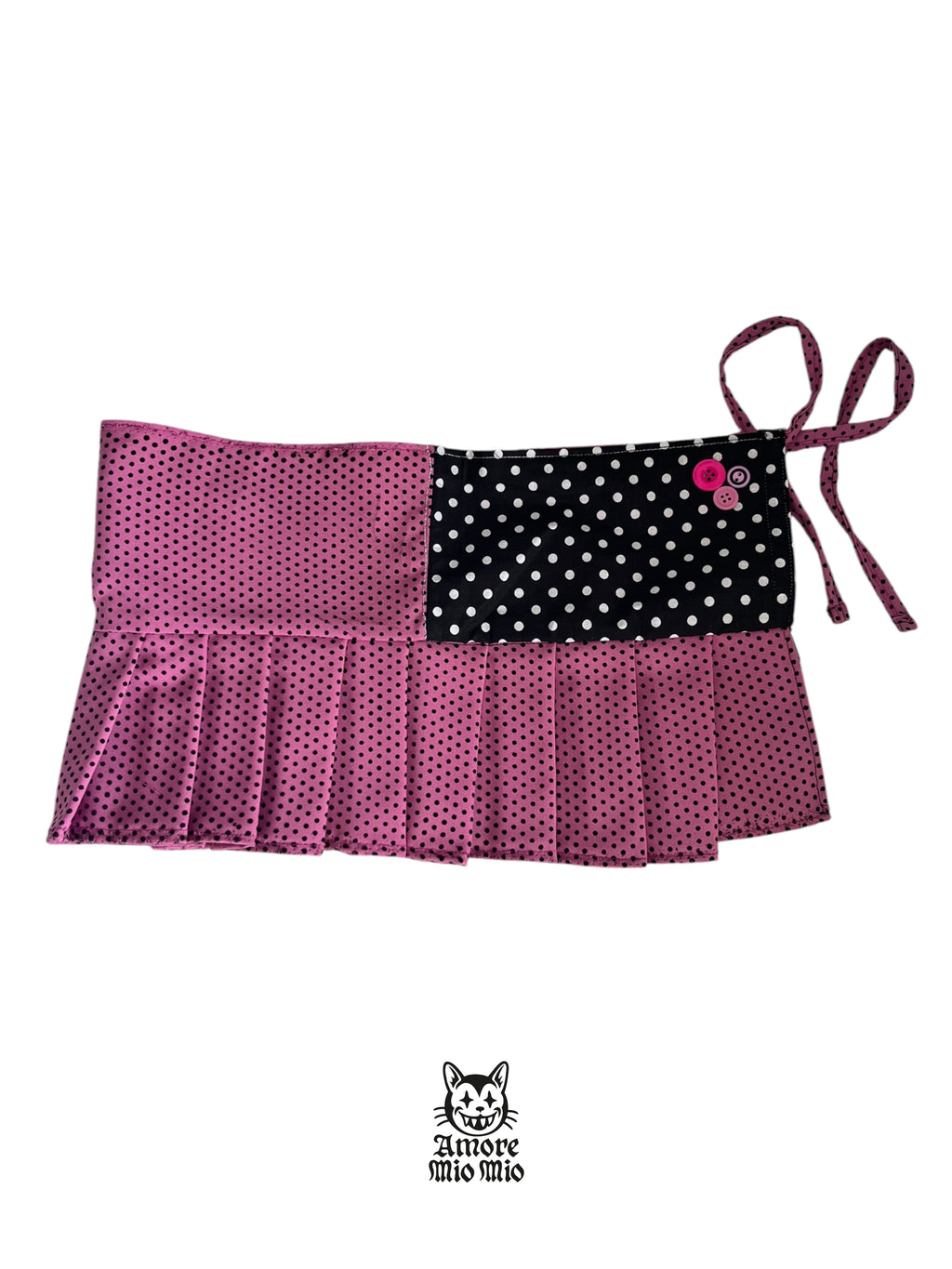 polka dot mini skirt with buttons