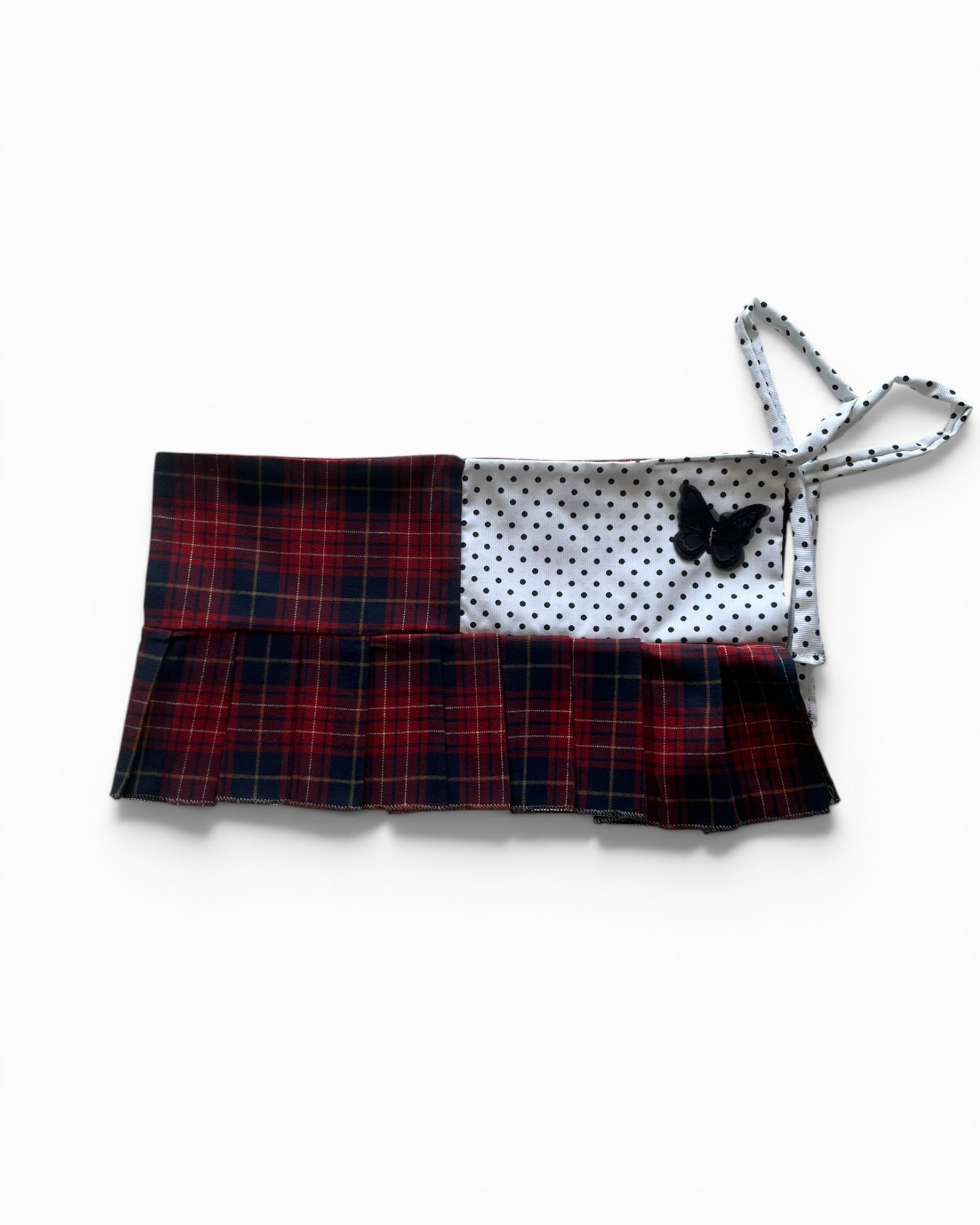 Butterfly Polka Dot & Plaid Mini Skirt
