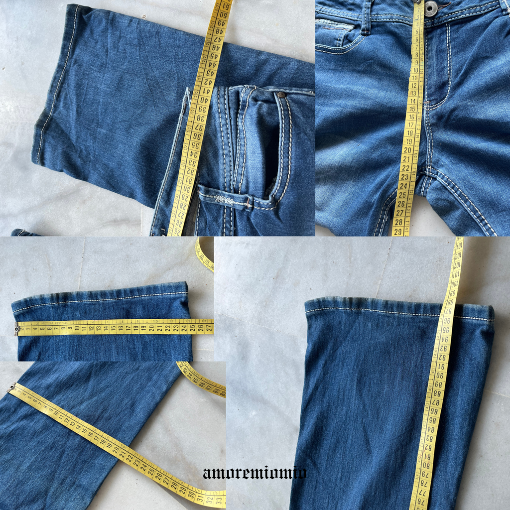 Vaqueros Y2K flare de tiro bajo con bolsillos bordados