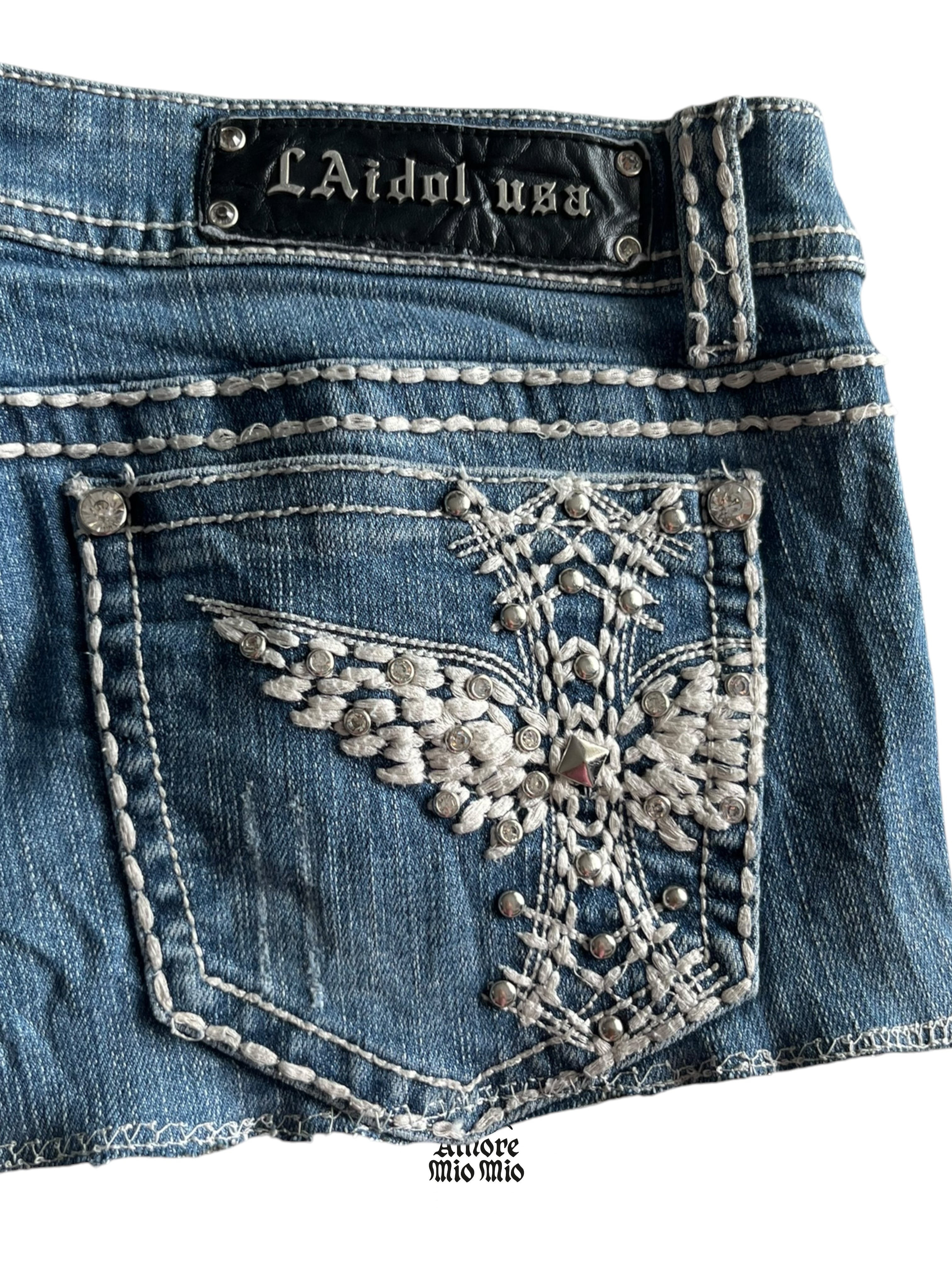 M Low-rise embroidered mini skirt