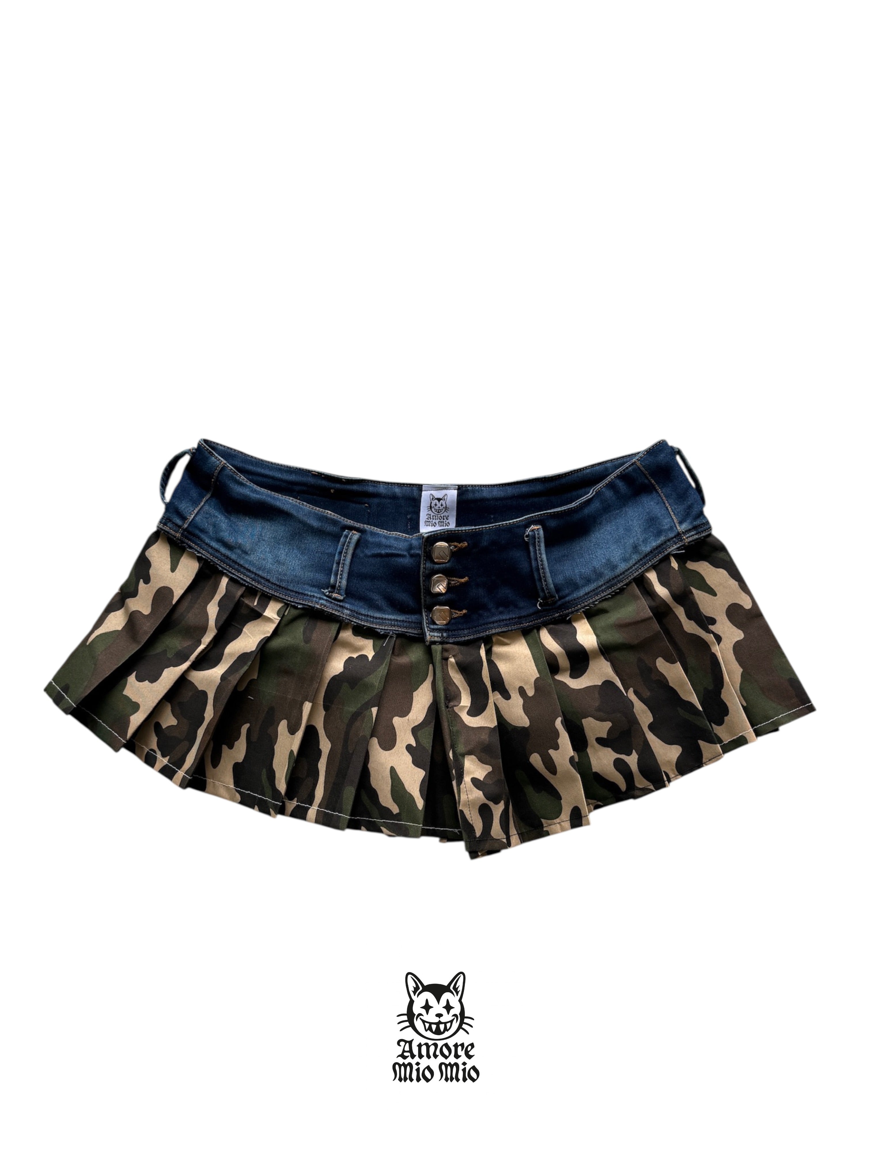 Militar low rise mini skirt
