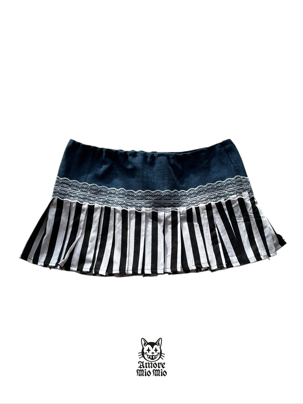 Mini falda de tiro bajo con pliegues