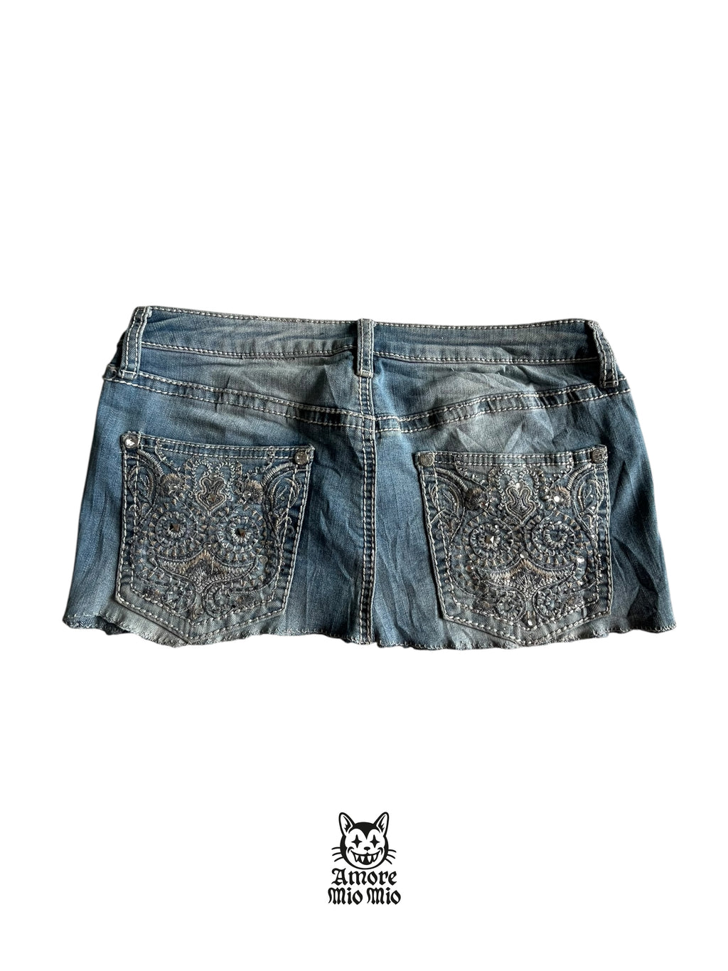S Low-rise embroidered mini skirt