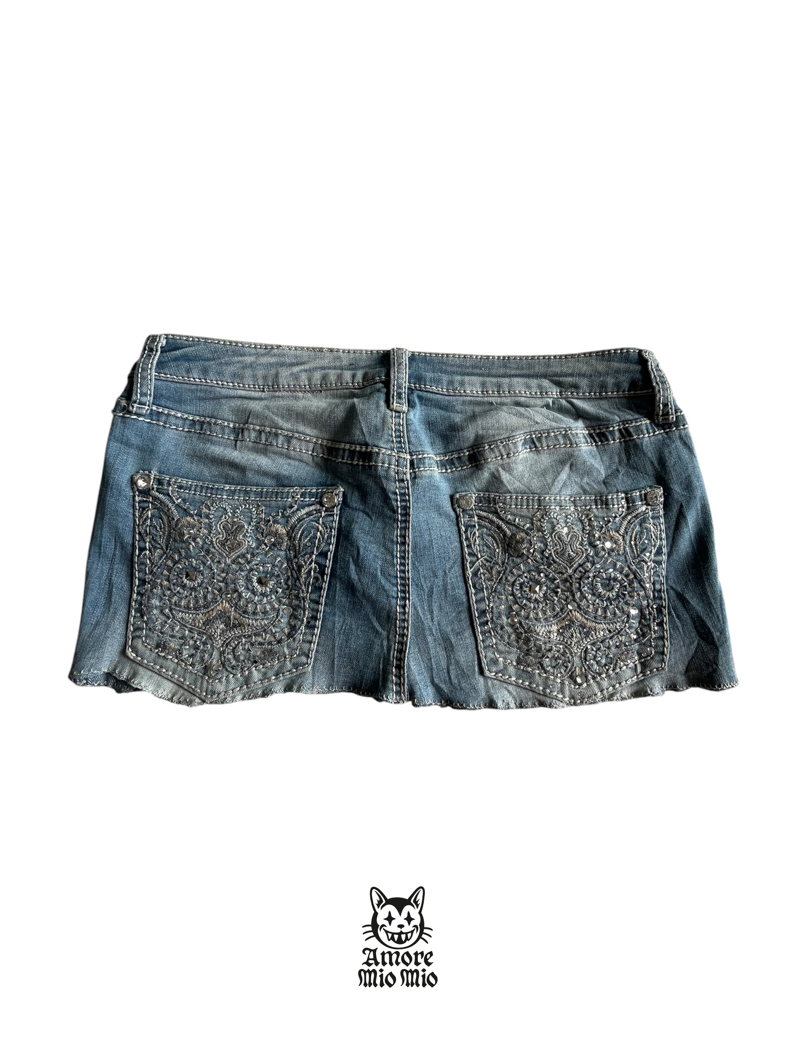 S Low-rise embroidered mini skirt