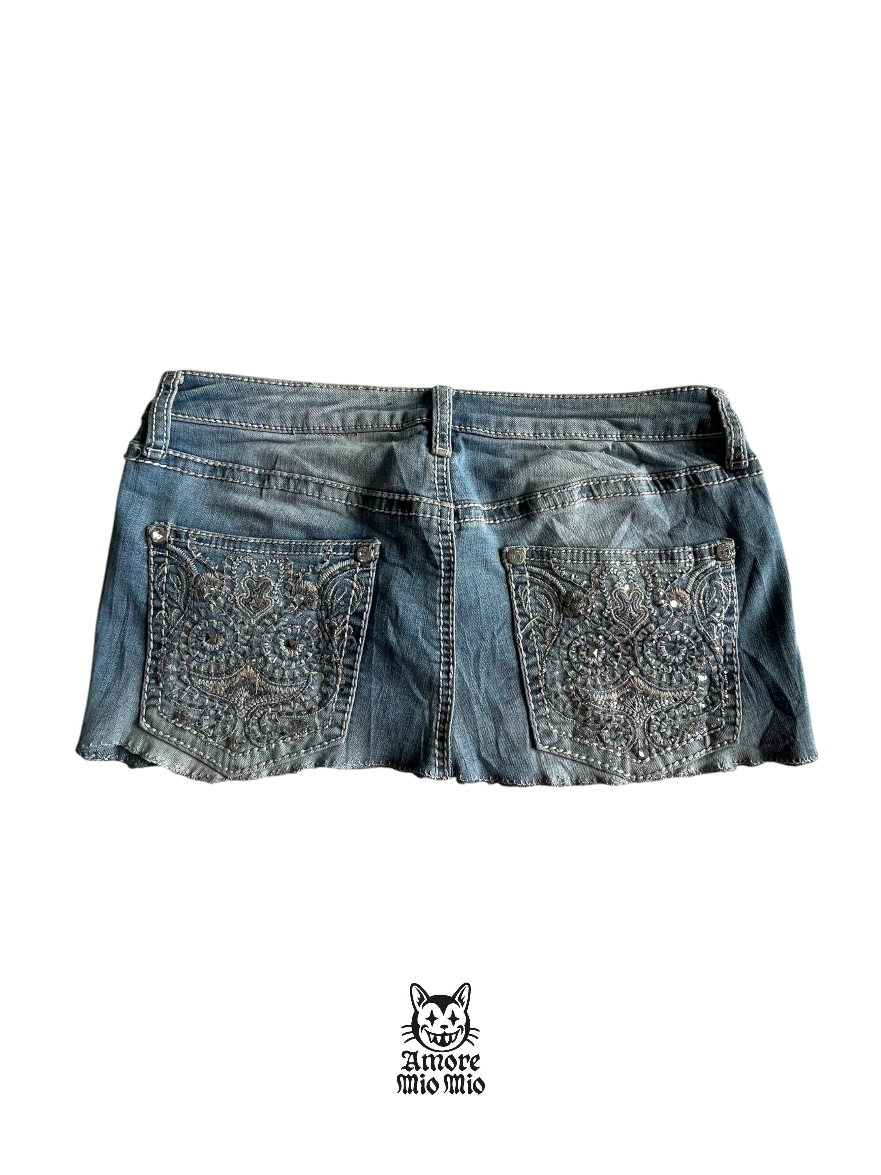 S Low-rise embroidered mini skirt