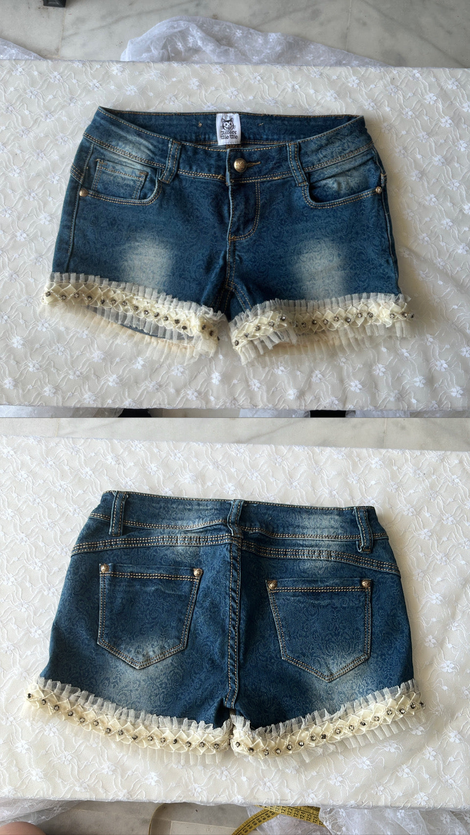 mini shorts encaje