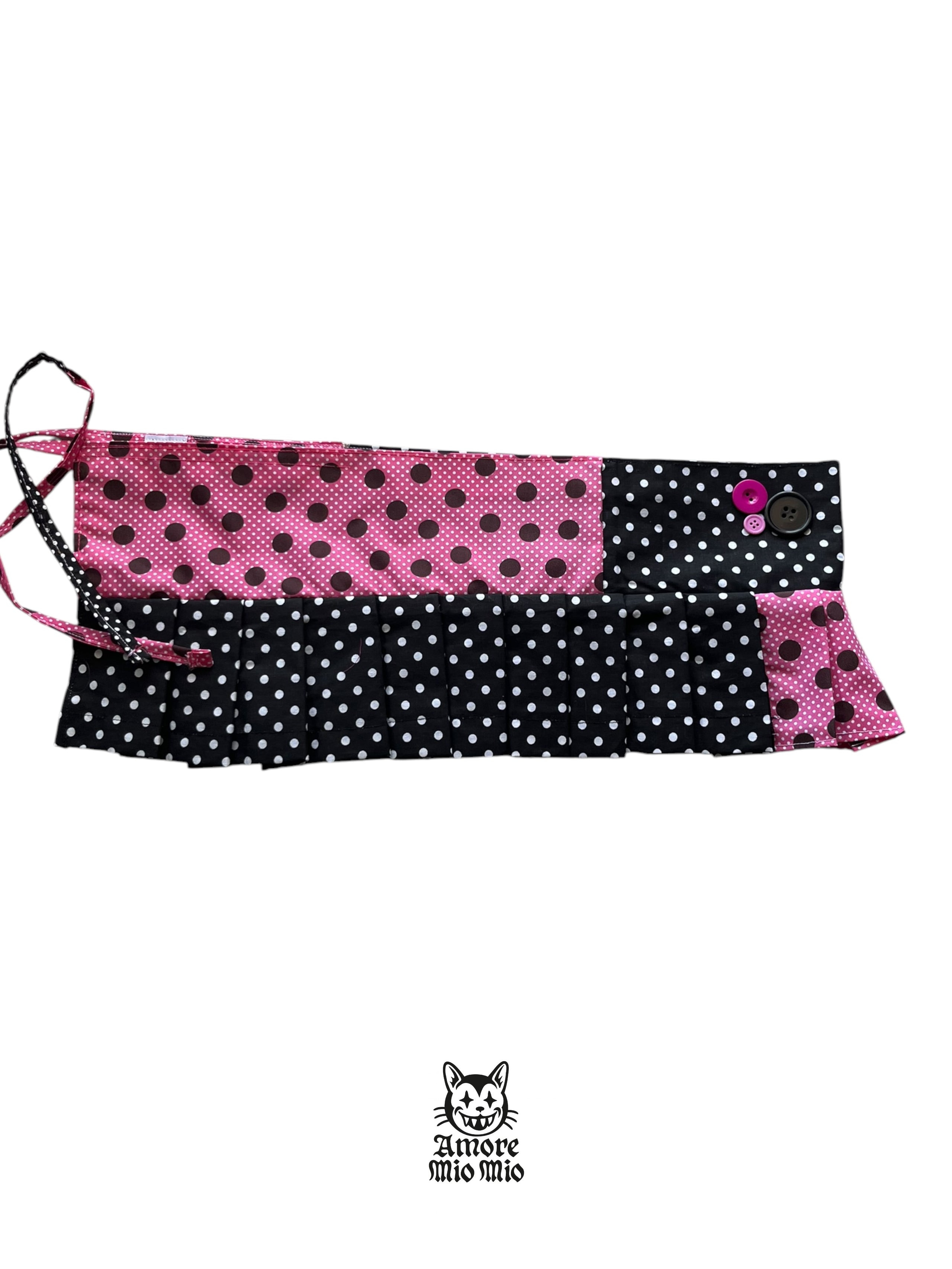 polka dot mini skirt with buttons