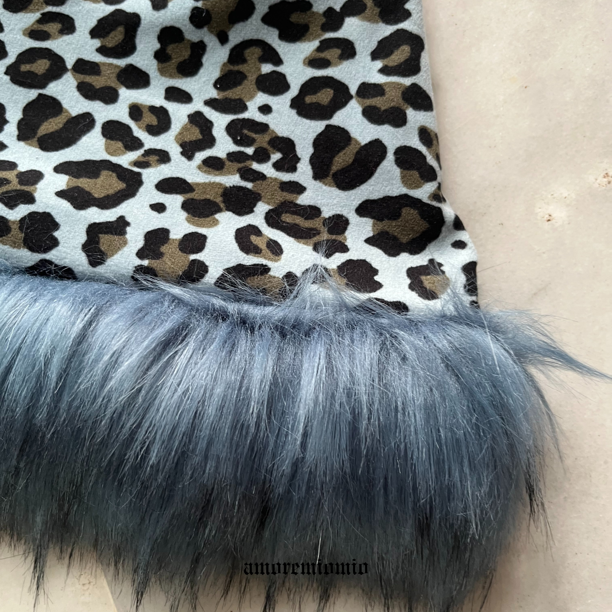 Y2K Leopard Mini Skirt with Faux Fur