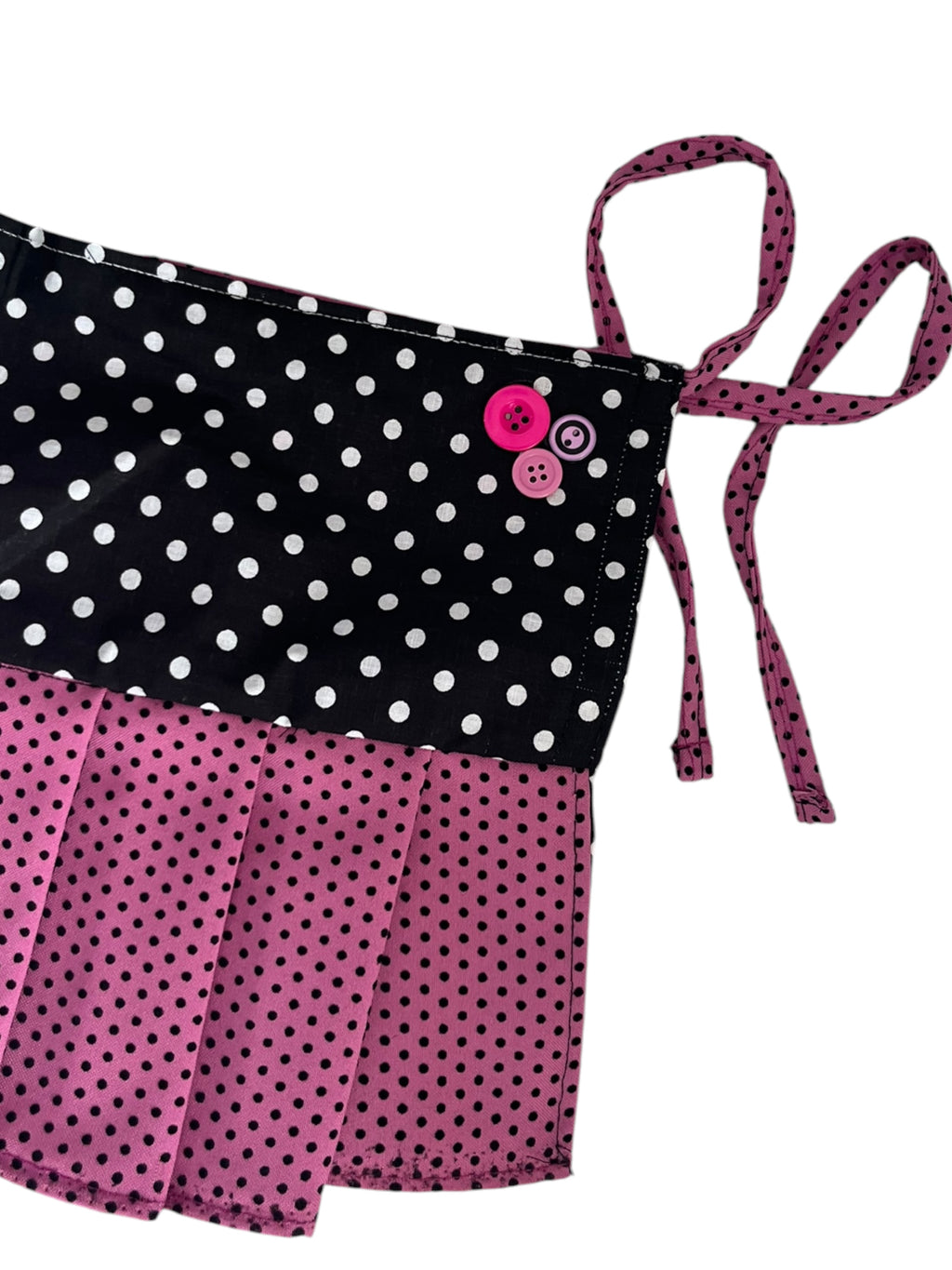 polka dot mini skirt with buttons