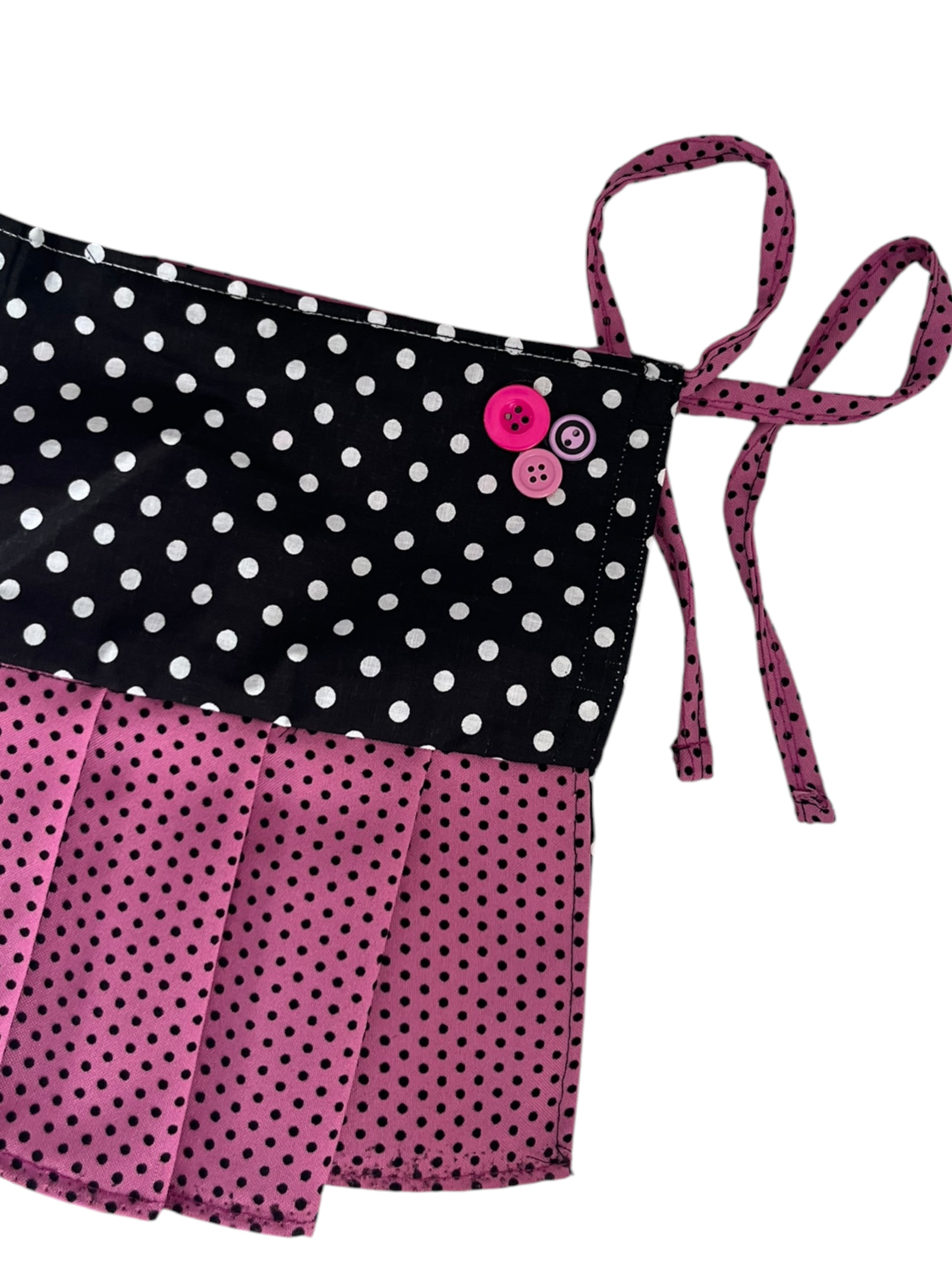 polka dot mini skirt with buttons