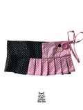 polka dot mini skirt with buttons