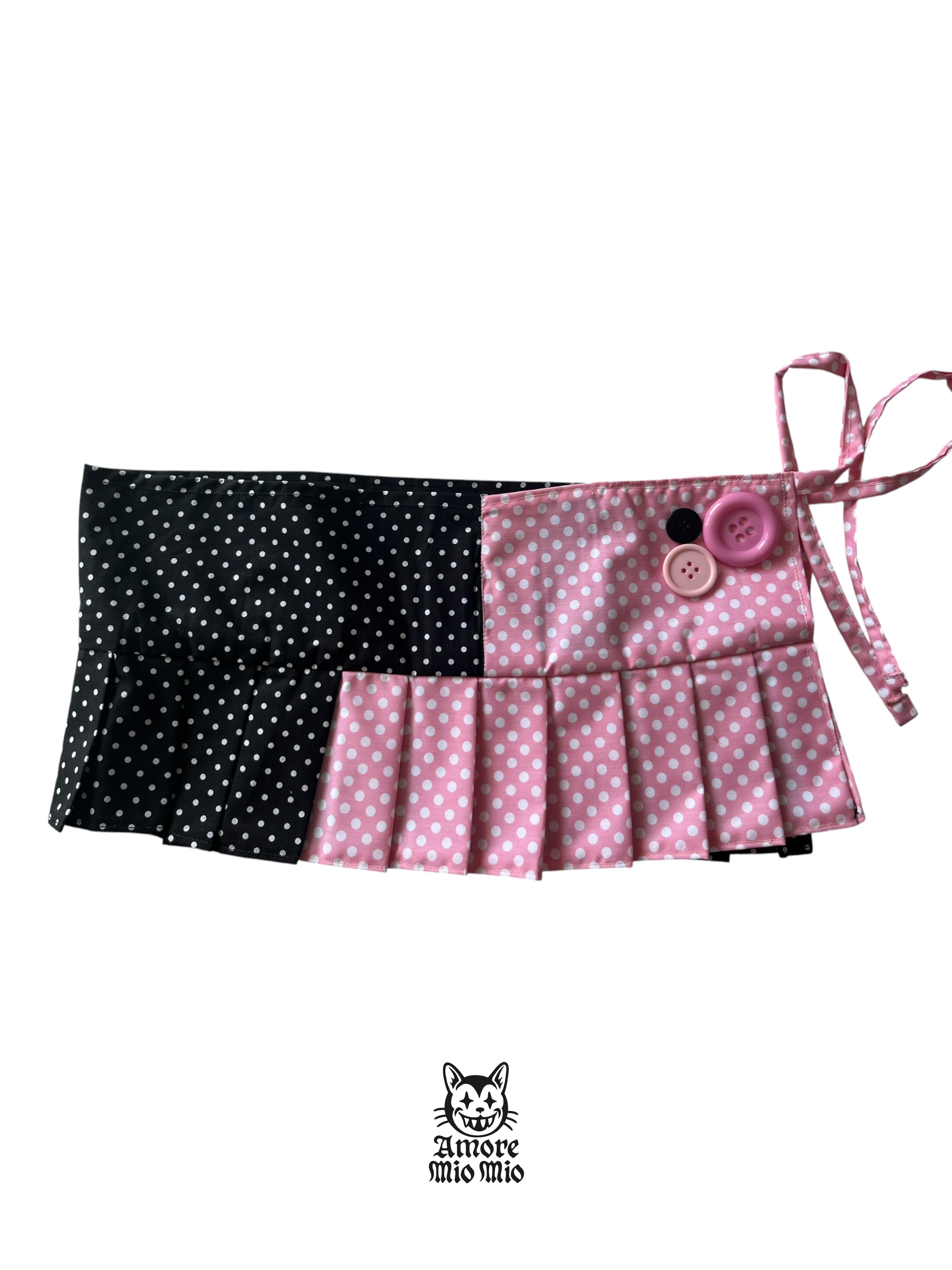 polka dot mini skirt with buttons