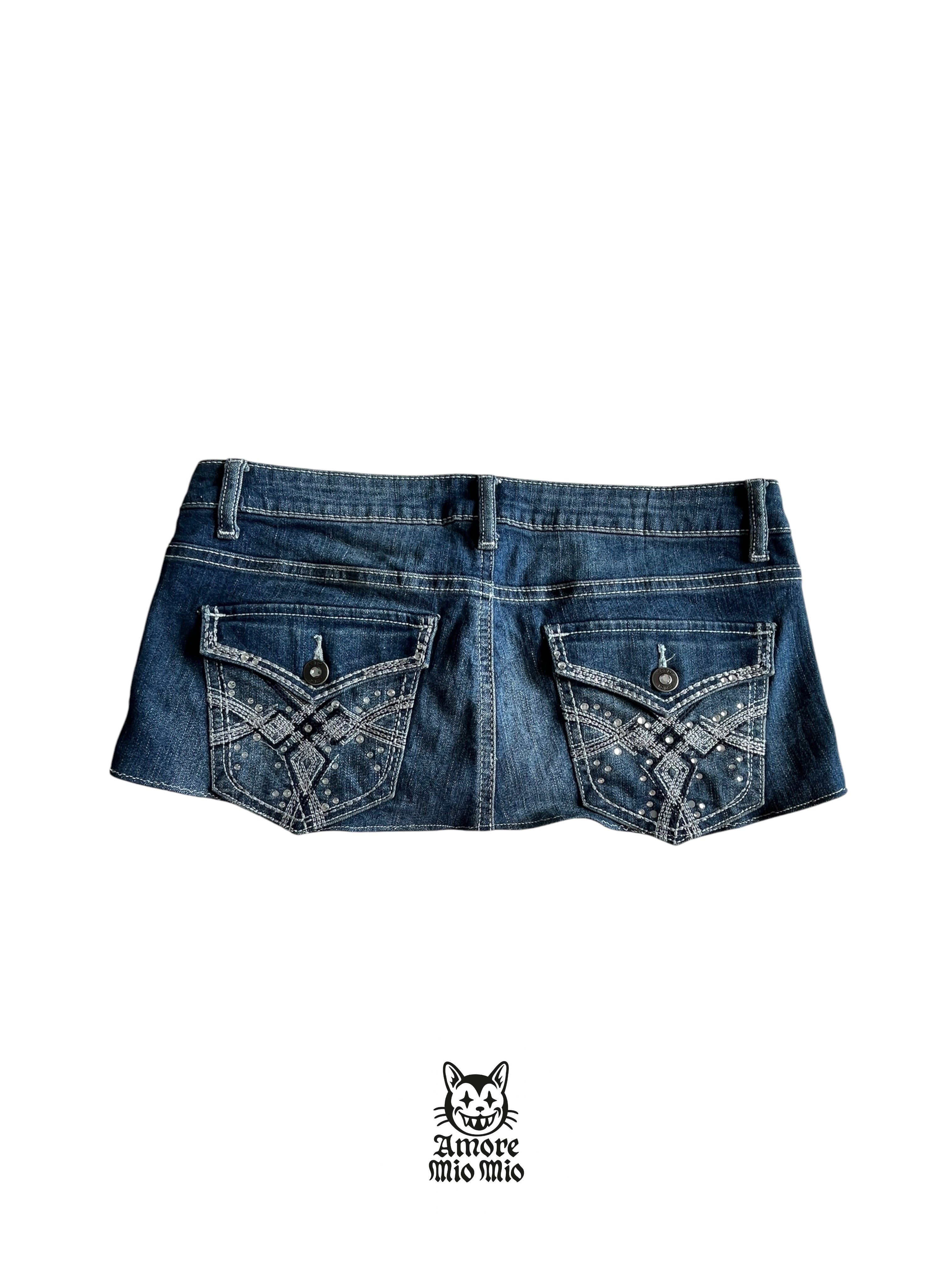 L Low-rise embroidered mini skirt