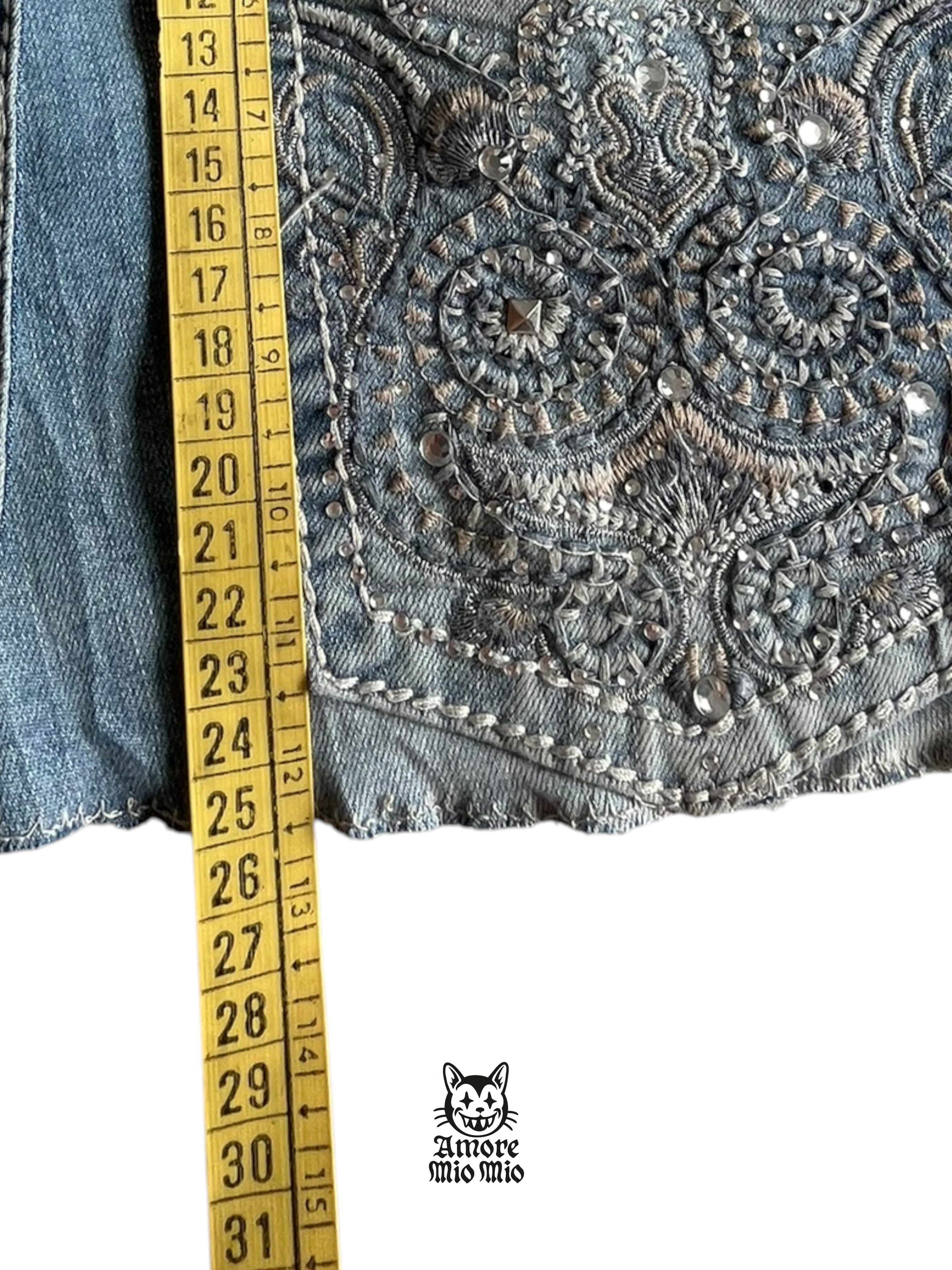 S Low-rise embroidered mini skirt
