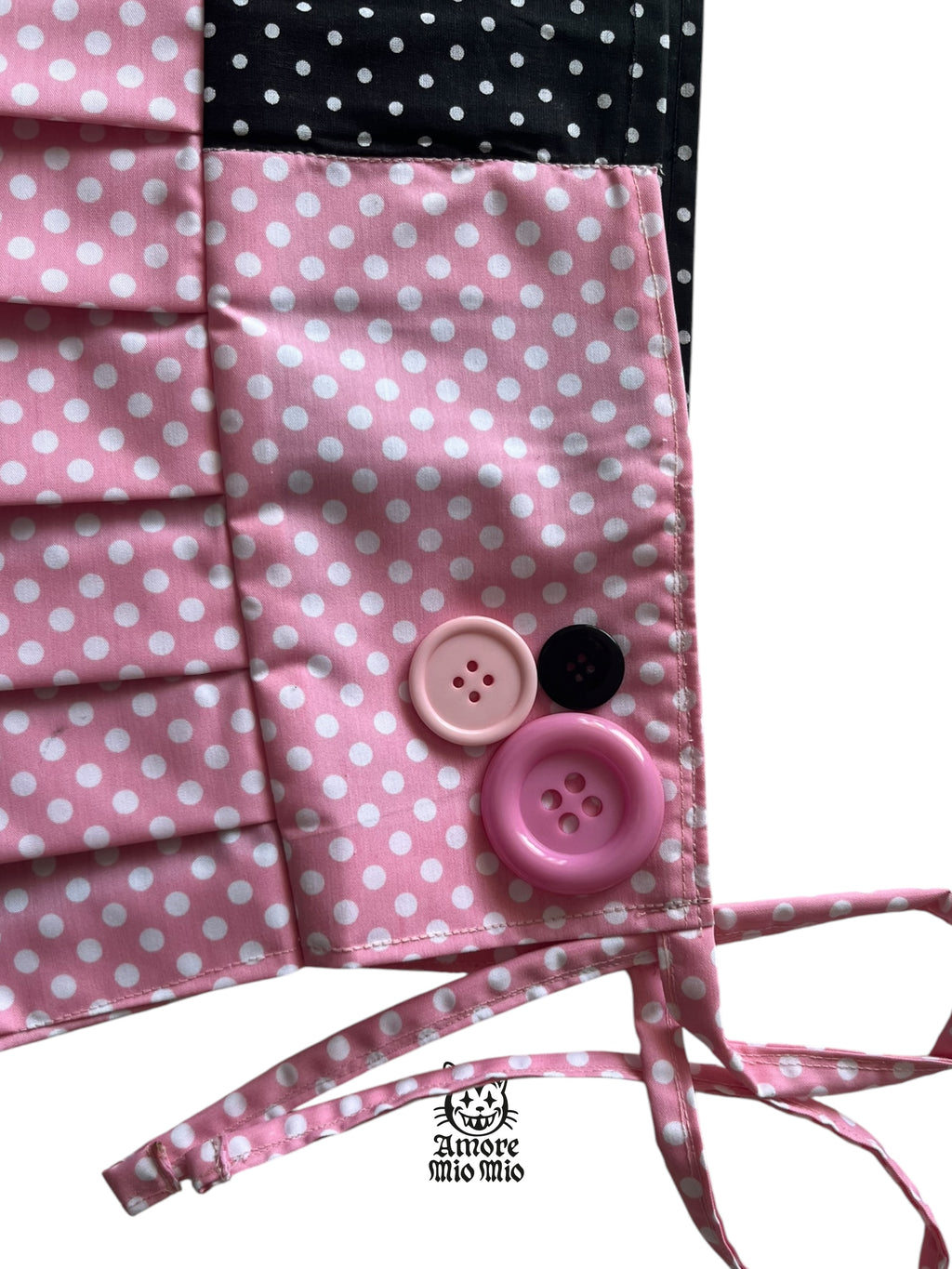 polka dot mini skirt with buttons