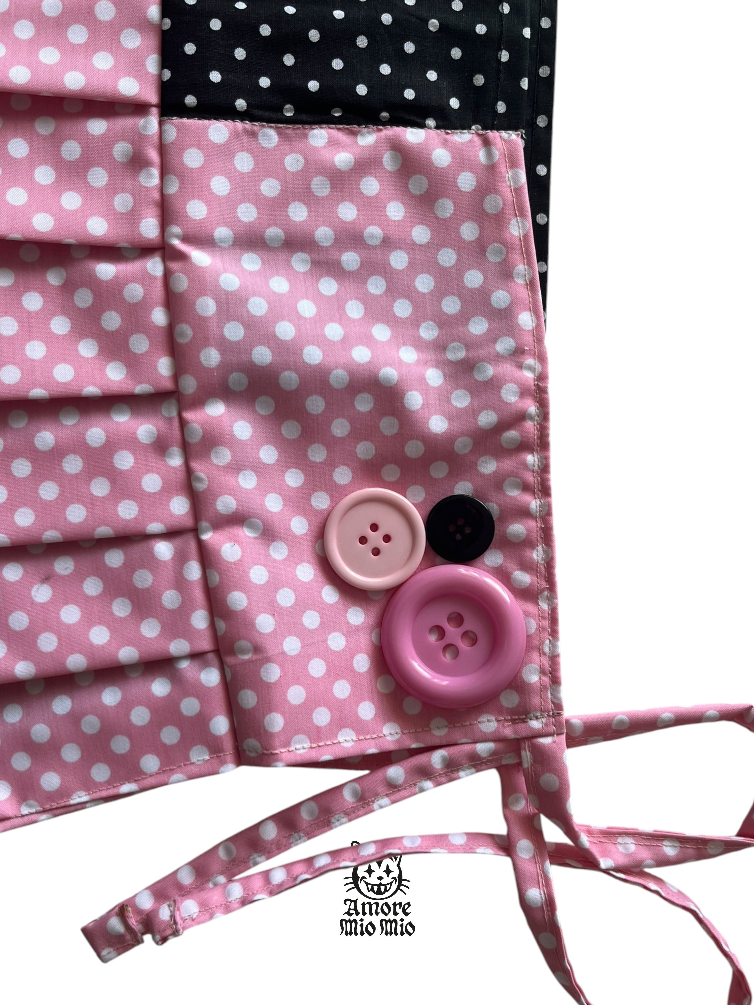 polka dot mini skirt with buttons