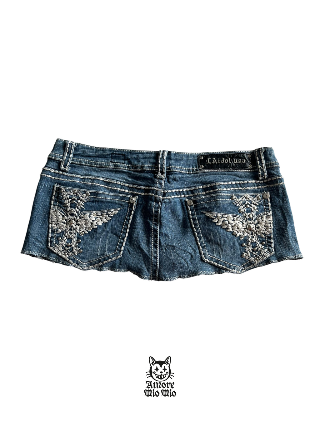 M Low-rise embroidered mini skirt