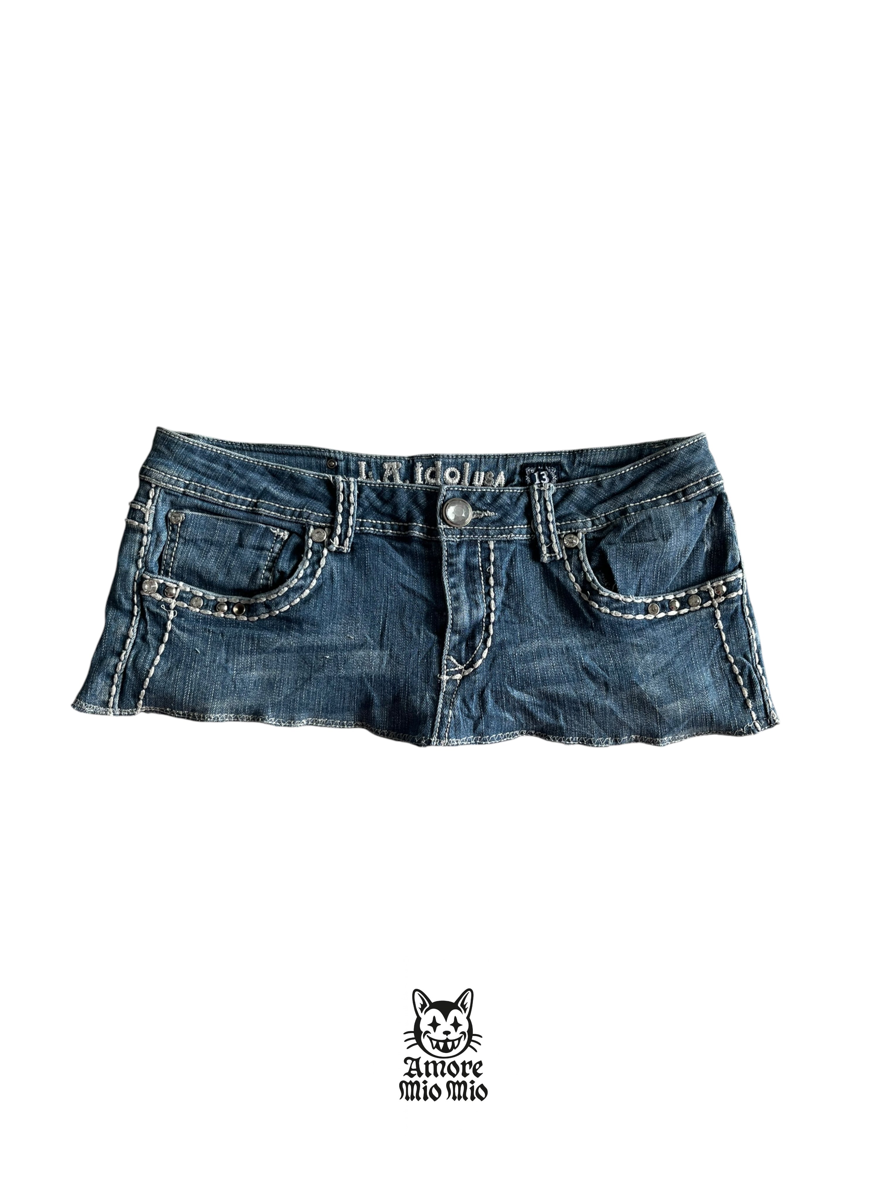 M Low-rise embroidered mini skirt