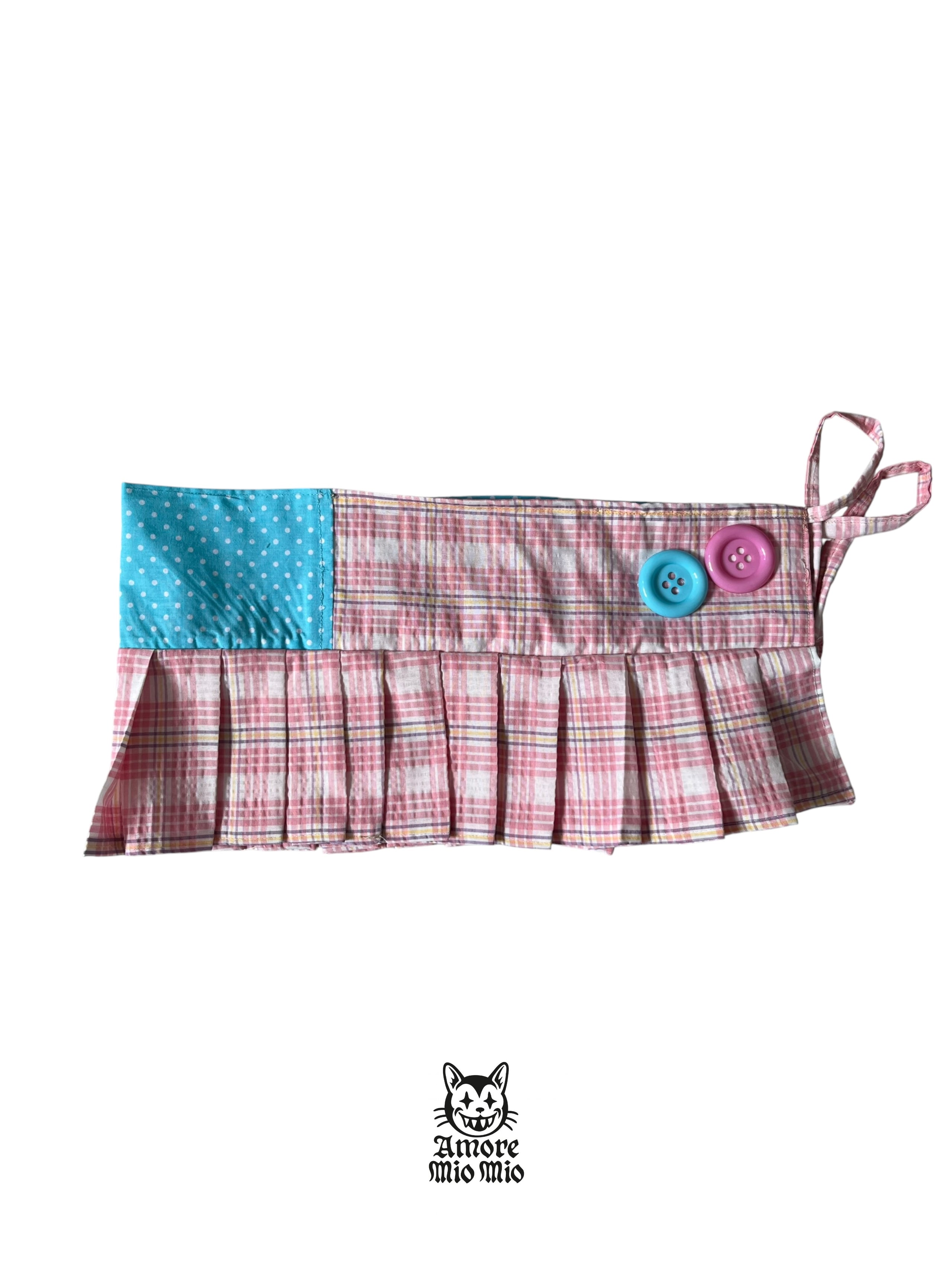 mini skirt plaid and polka dots