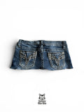 M-L Low-rise embroidered mini skirt