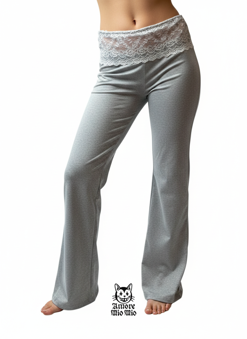 leggins tiro bajo con encaje