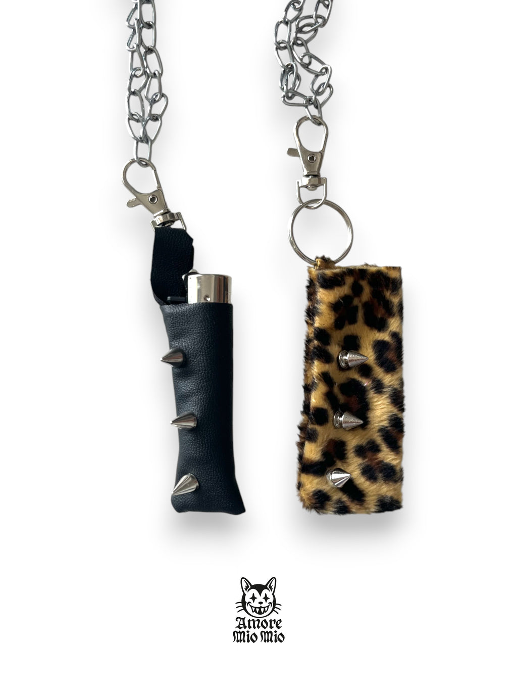 funda mechero de piel sintetica y pinchos