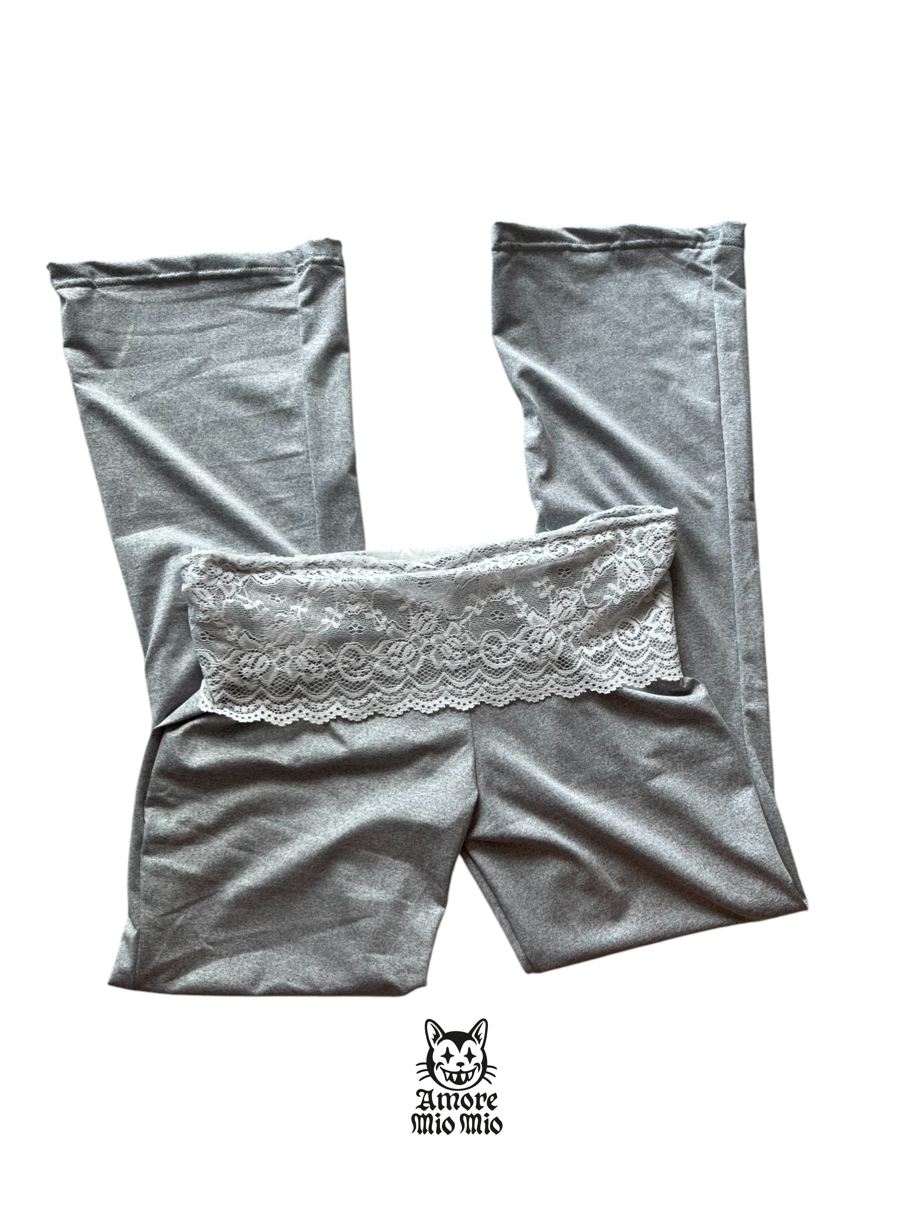 leggins tiro bajo con encaje