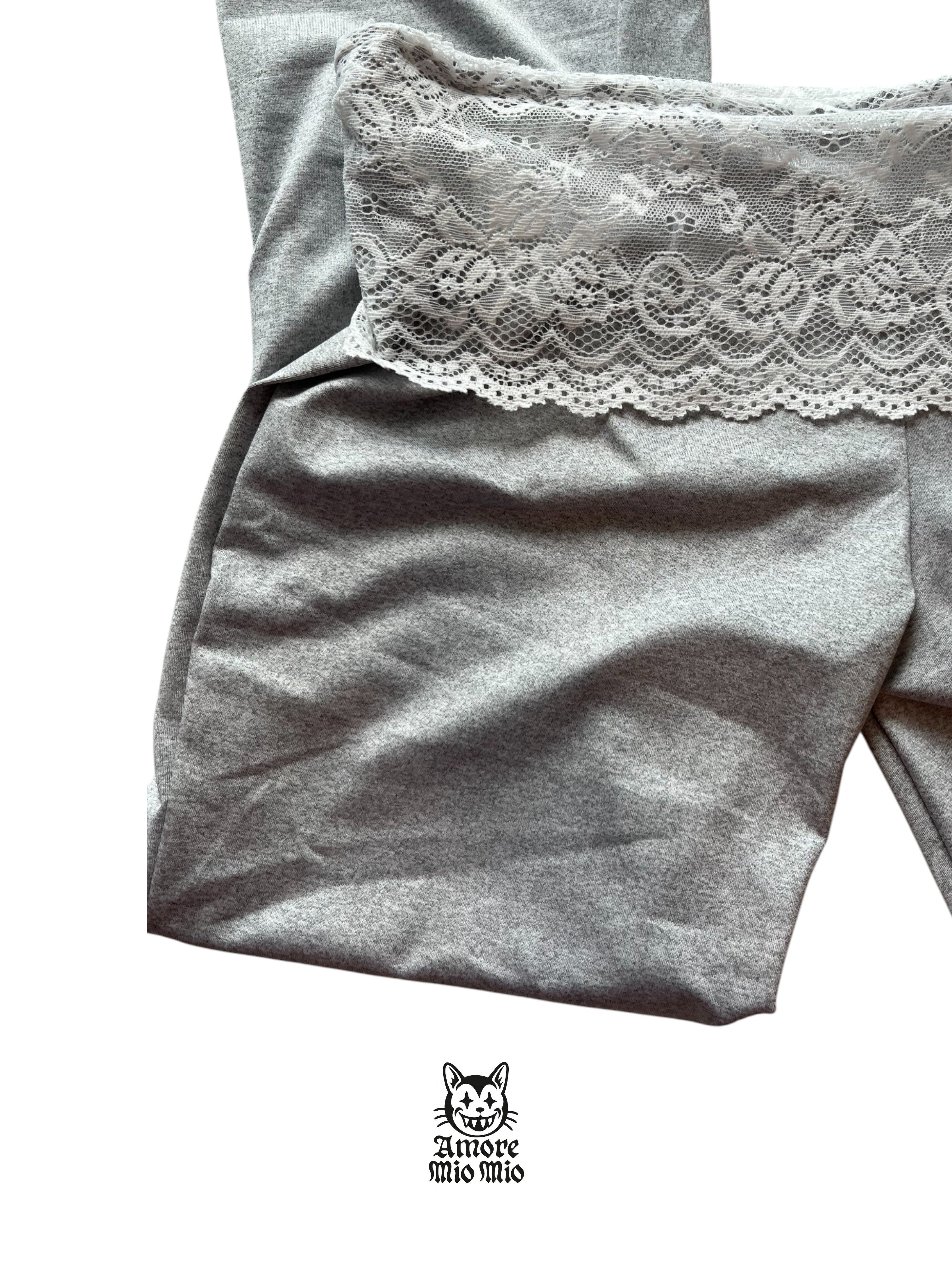 leggins tiro bajo con encaje