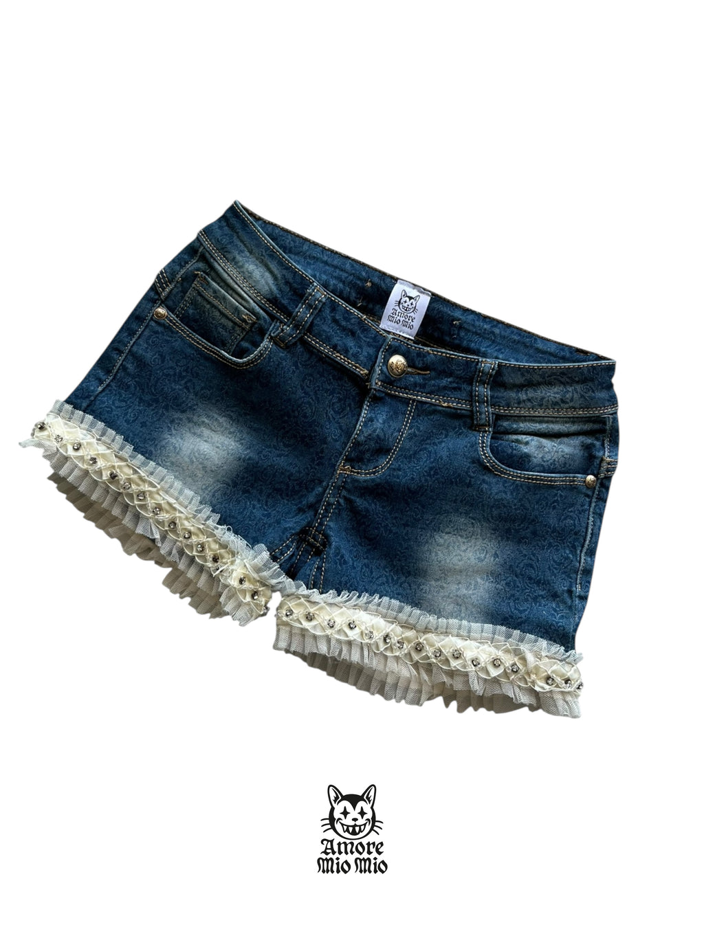 mini shorts encaje
