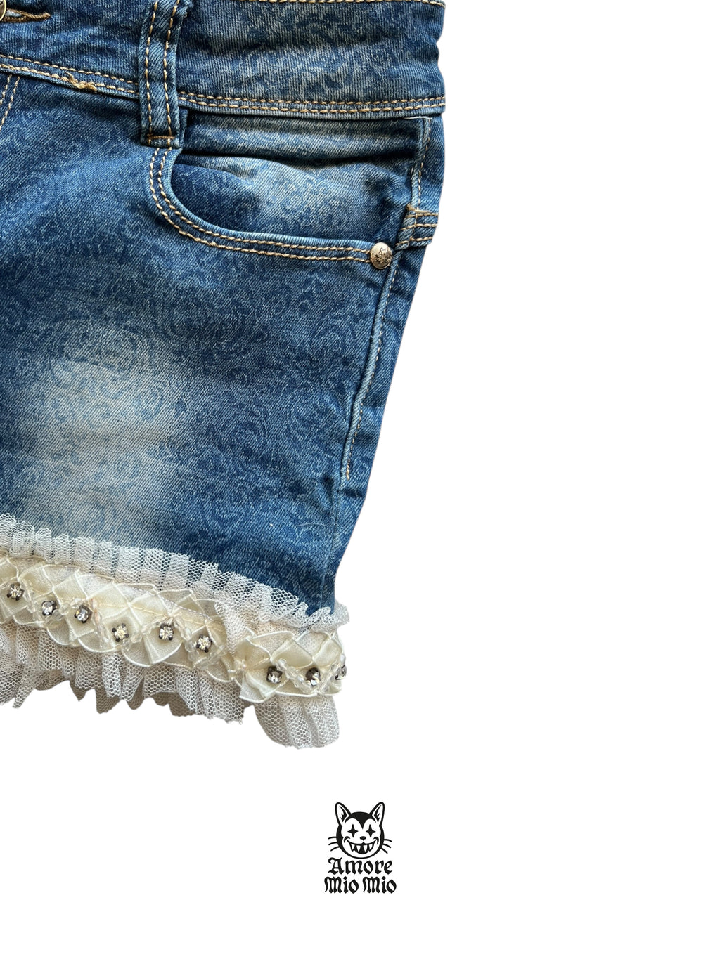 mini shorts encaje