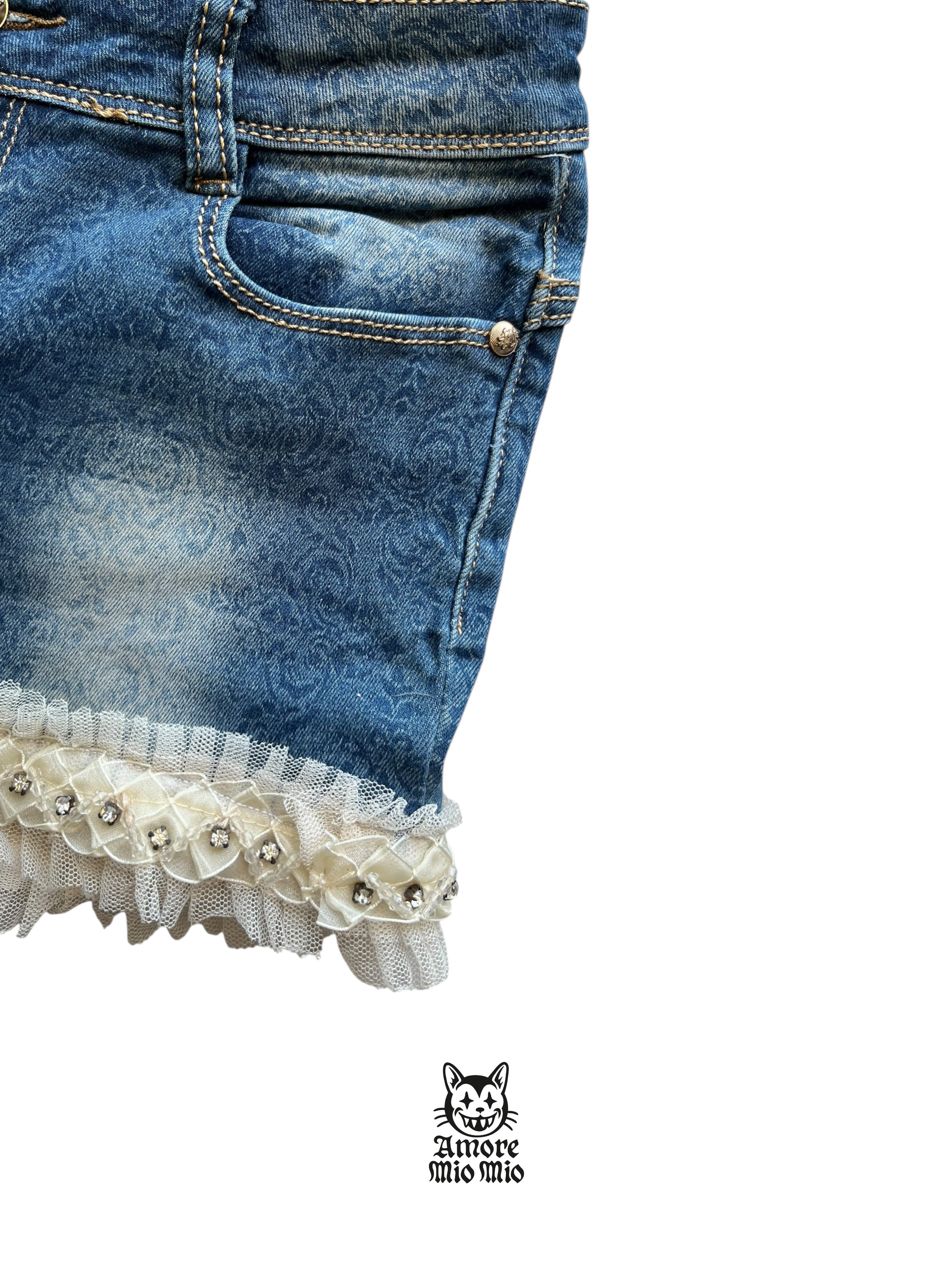 mini shorts encaje