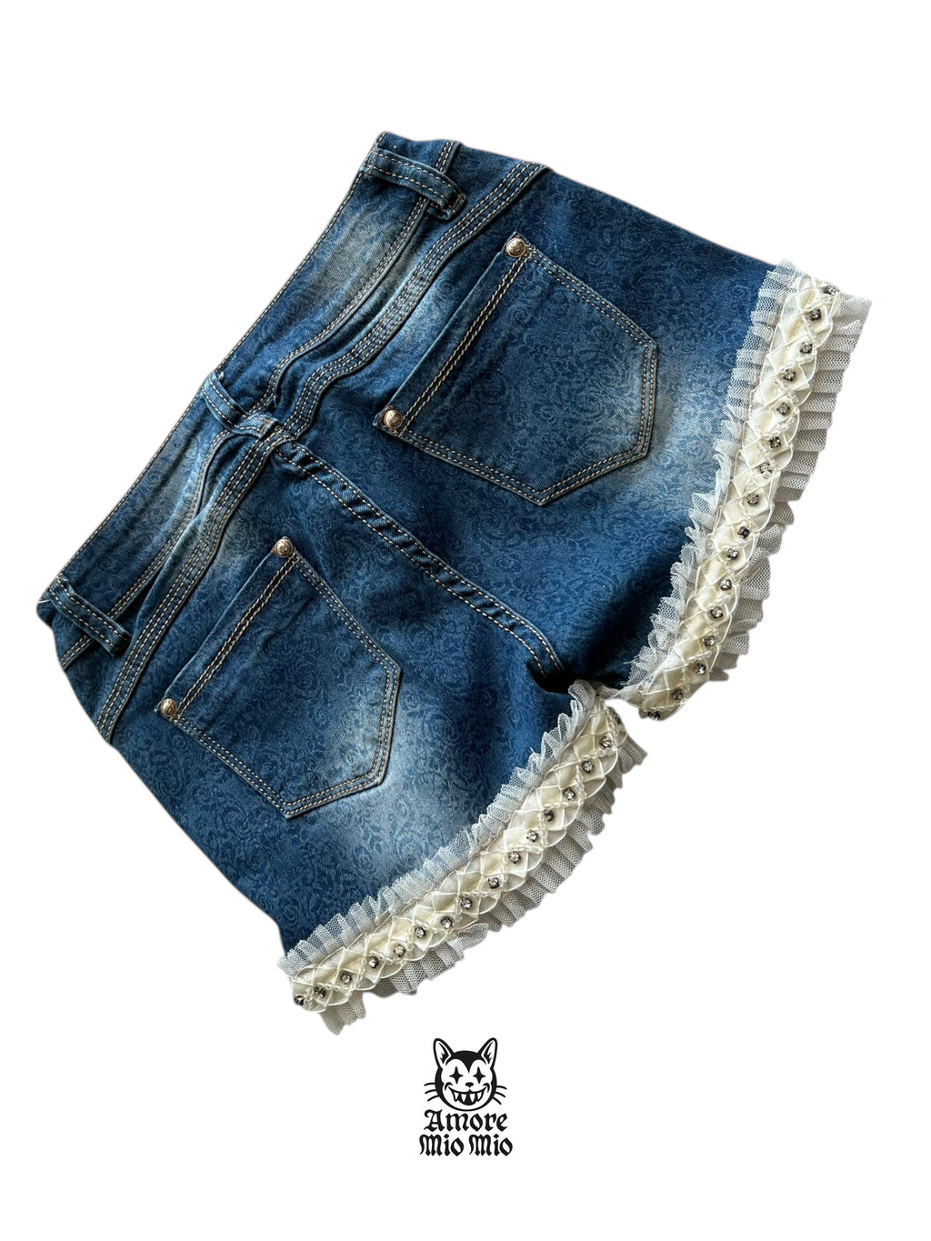 mini shorts encaje