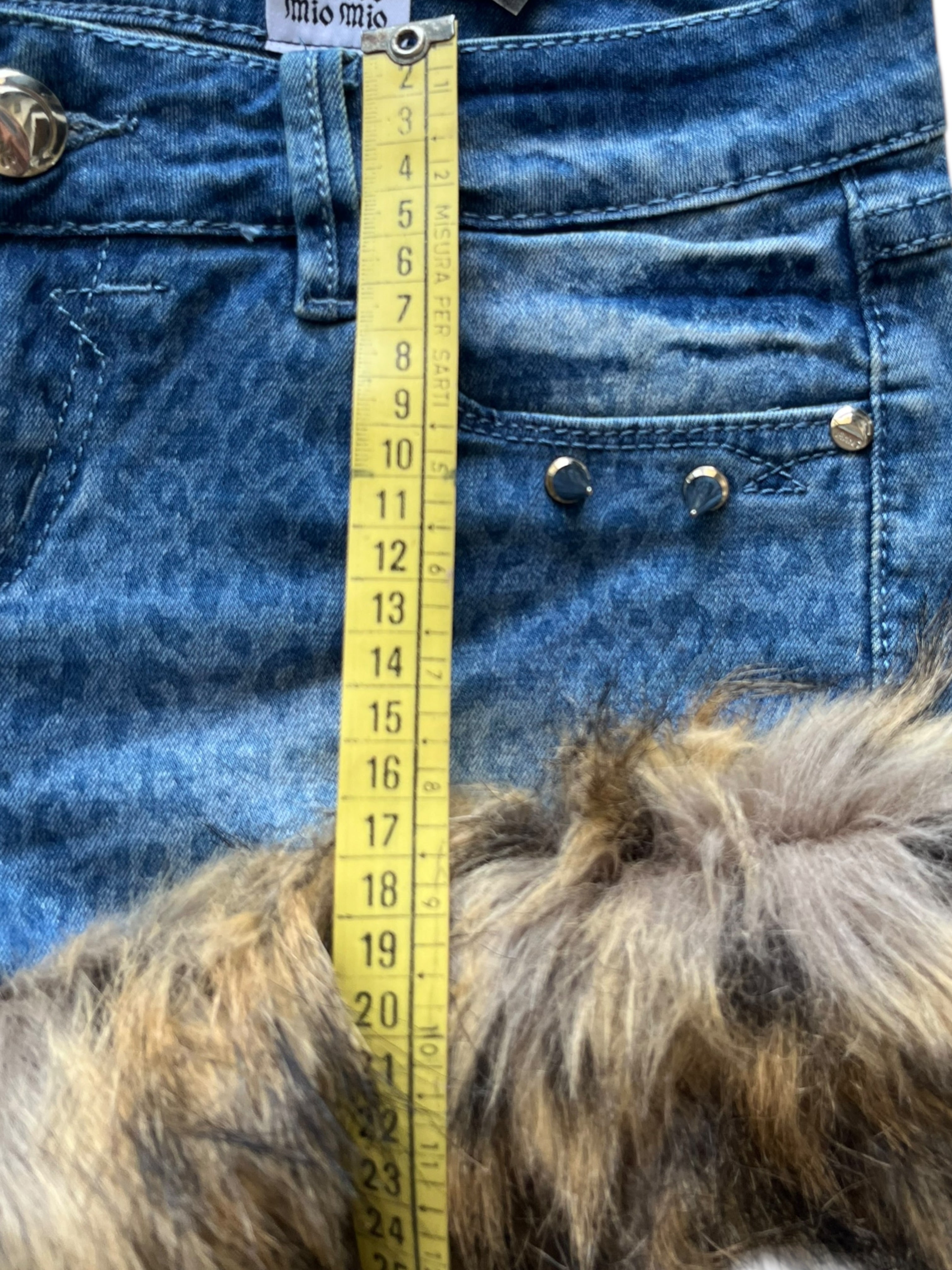 low-rise mini shorts with fur