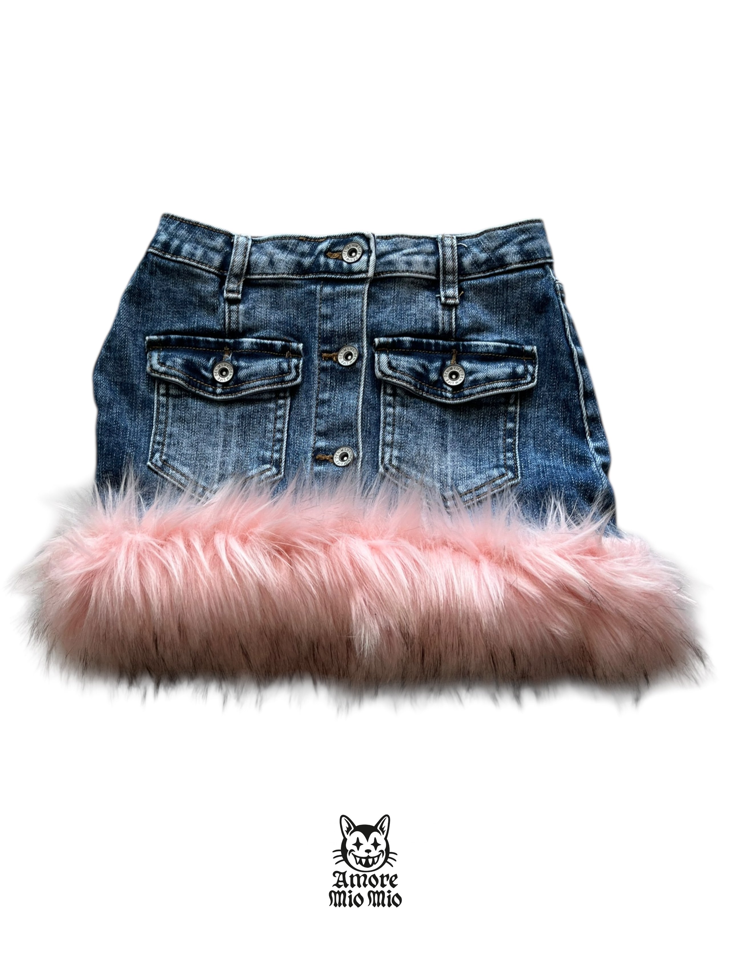 falda vaquera pelo rosa