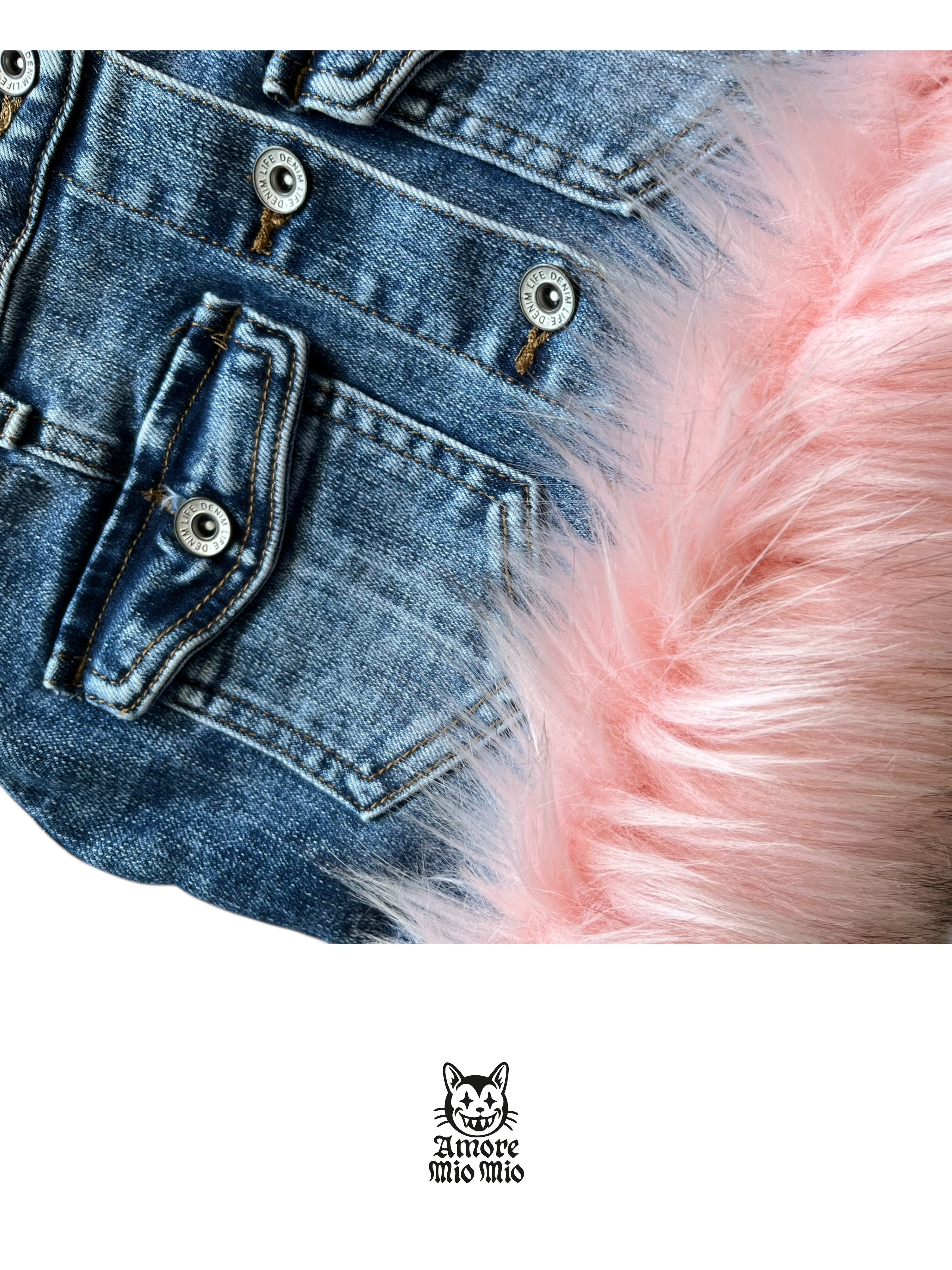 falda vaquera pelo rosa